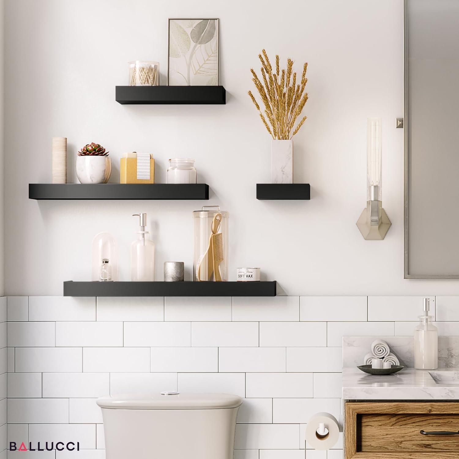 Textiles Hub Array 4 Piece Floating Wall Shelves Set