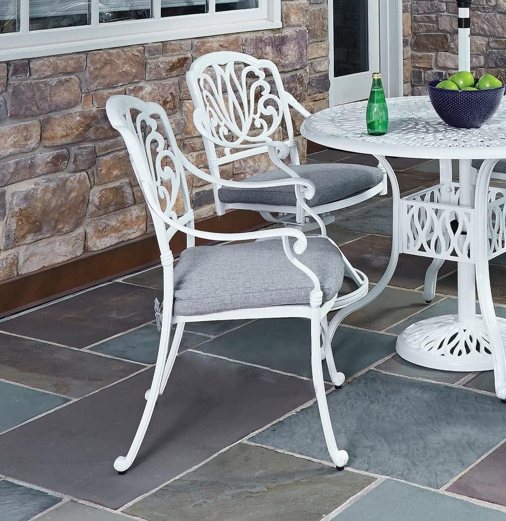 Homestock Rustic Refinement White Aluminum Outdoor Chair Pair