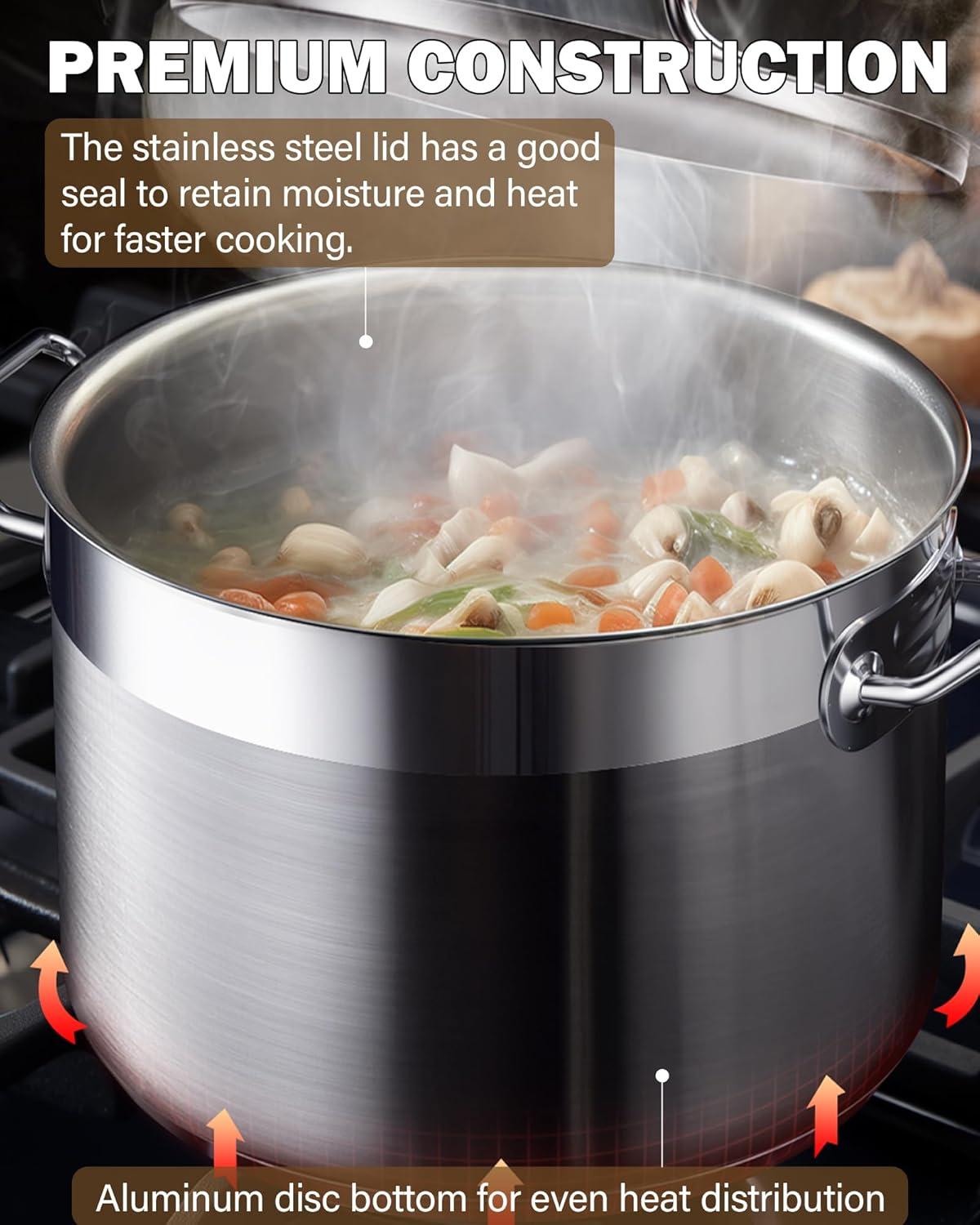 Cooks Standard Cooks Standard Professional Stainless Steel Stock Pot with Lid, Silver