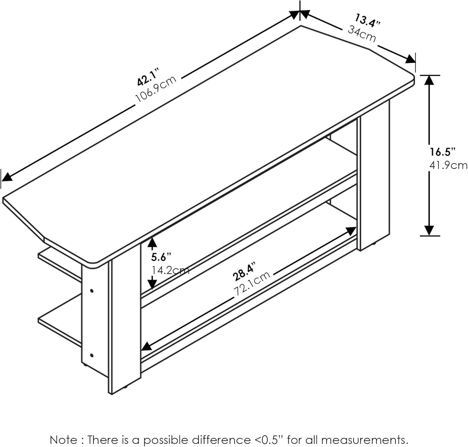 Furinno Parsons 42" Black Entertainment Center