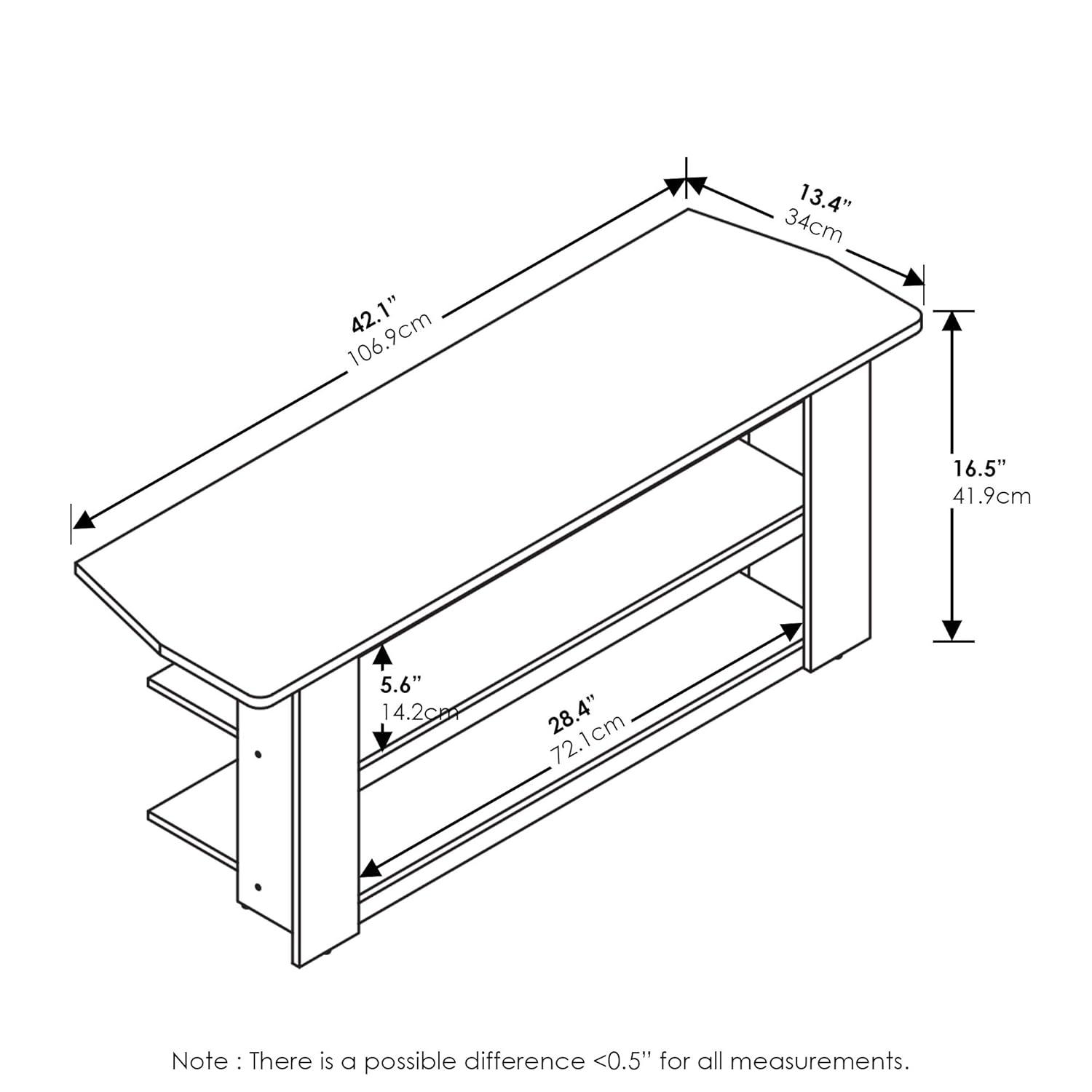 Furinno Parsons 42" Black Entertainment Center