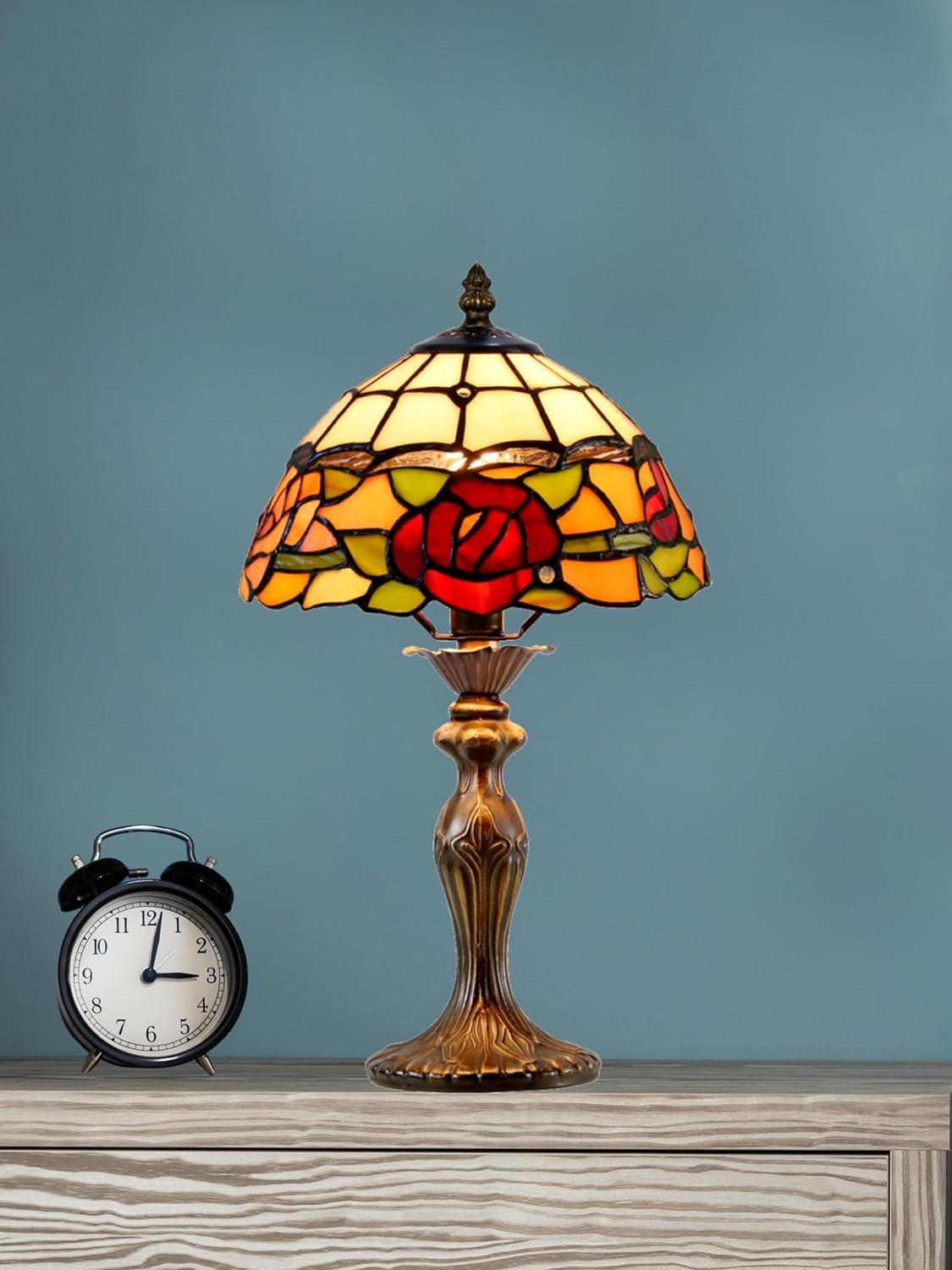 Dale Tiffany Innsdale Rose 15.25" Tall Handmade Tiffany Accent Lamp