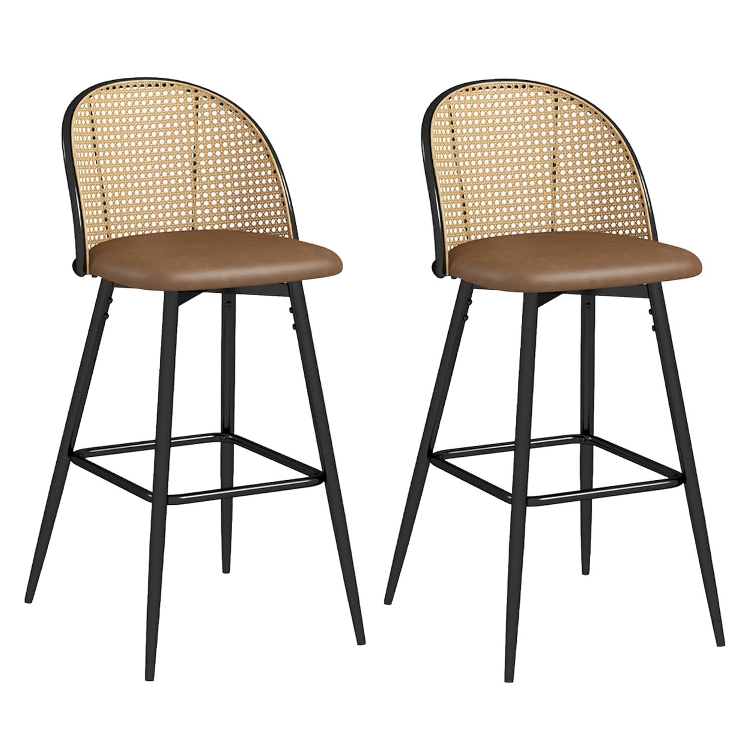 Bayou Breeze Upholstered Swivel Bar & Counter Stool (Set Of 2)