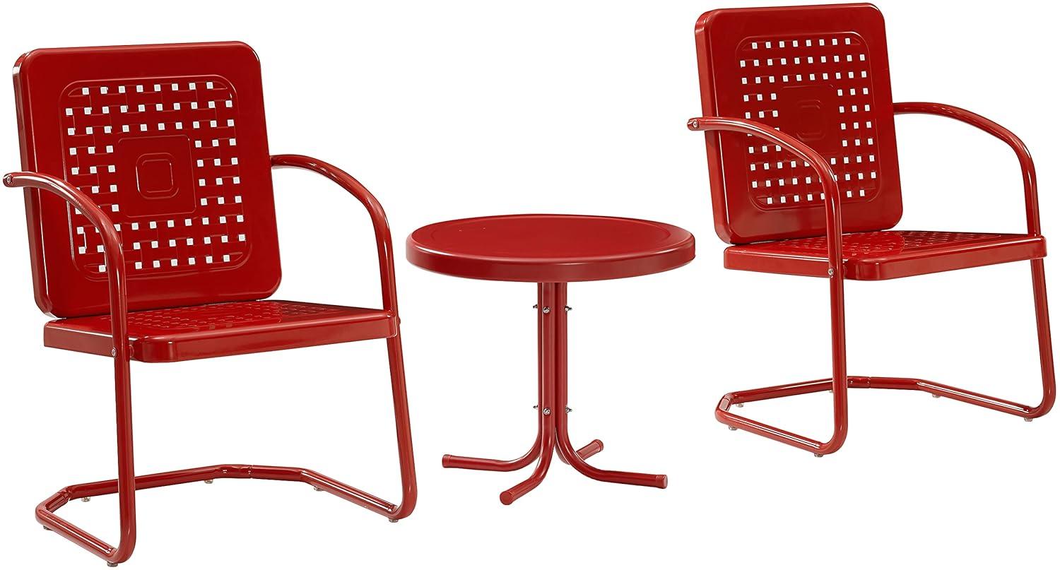 Crosley 3pc Bates Outdoor Patio Chair Set Red