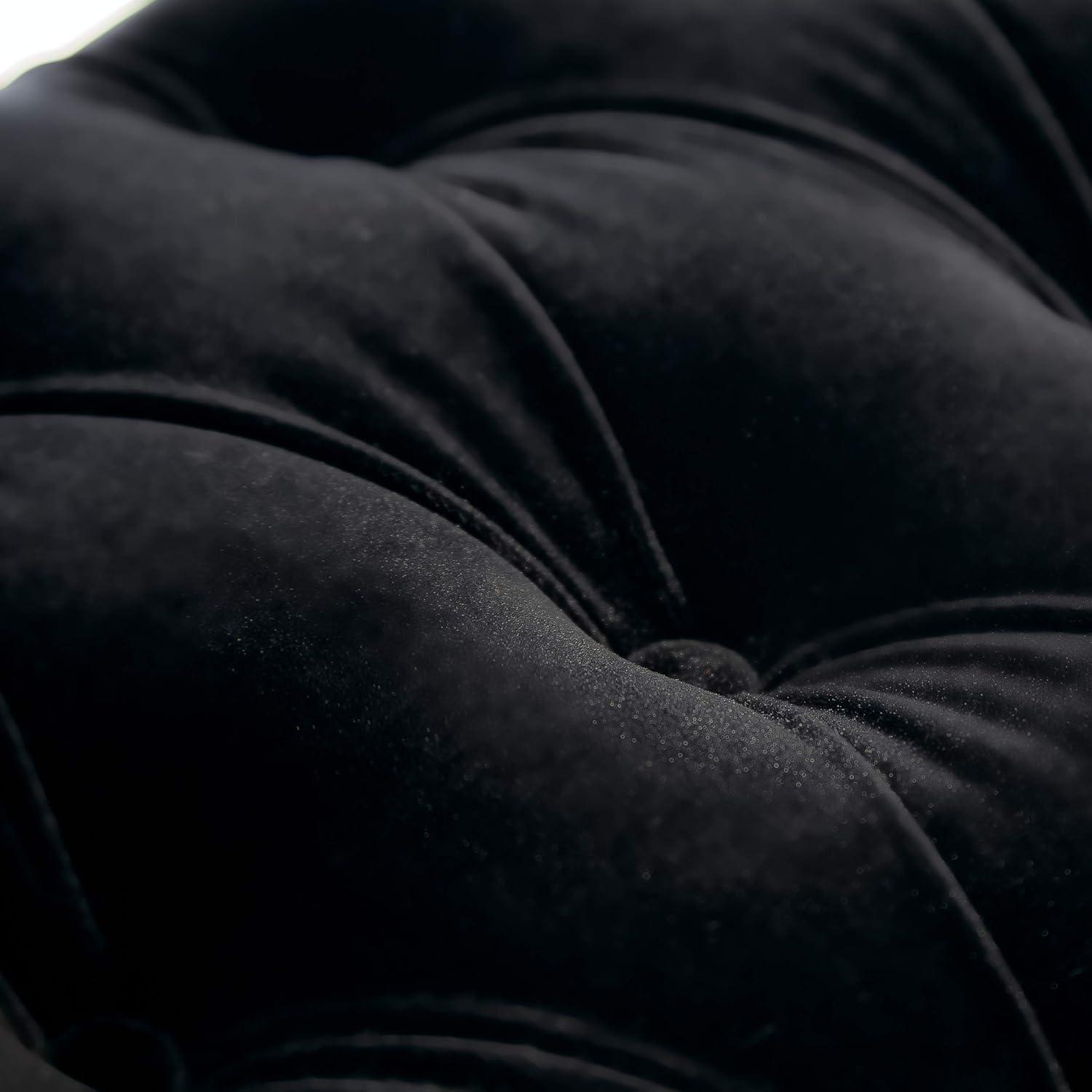 Tufted Black Velvet Bench - Christopher Knight Home: Rubberwood Frame, Cushioned, for Living Room & Bedroom