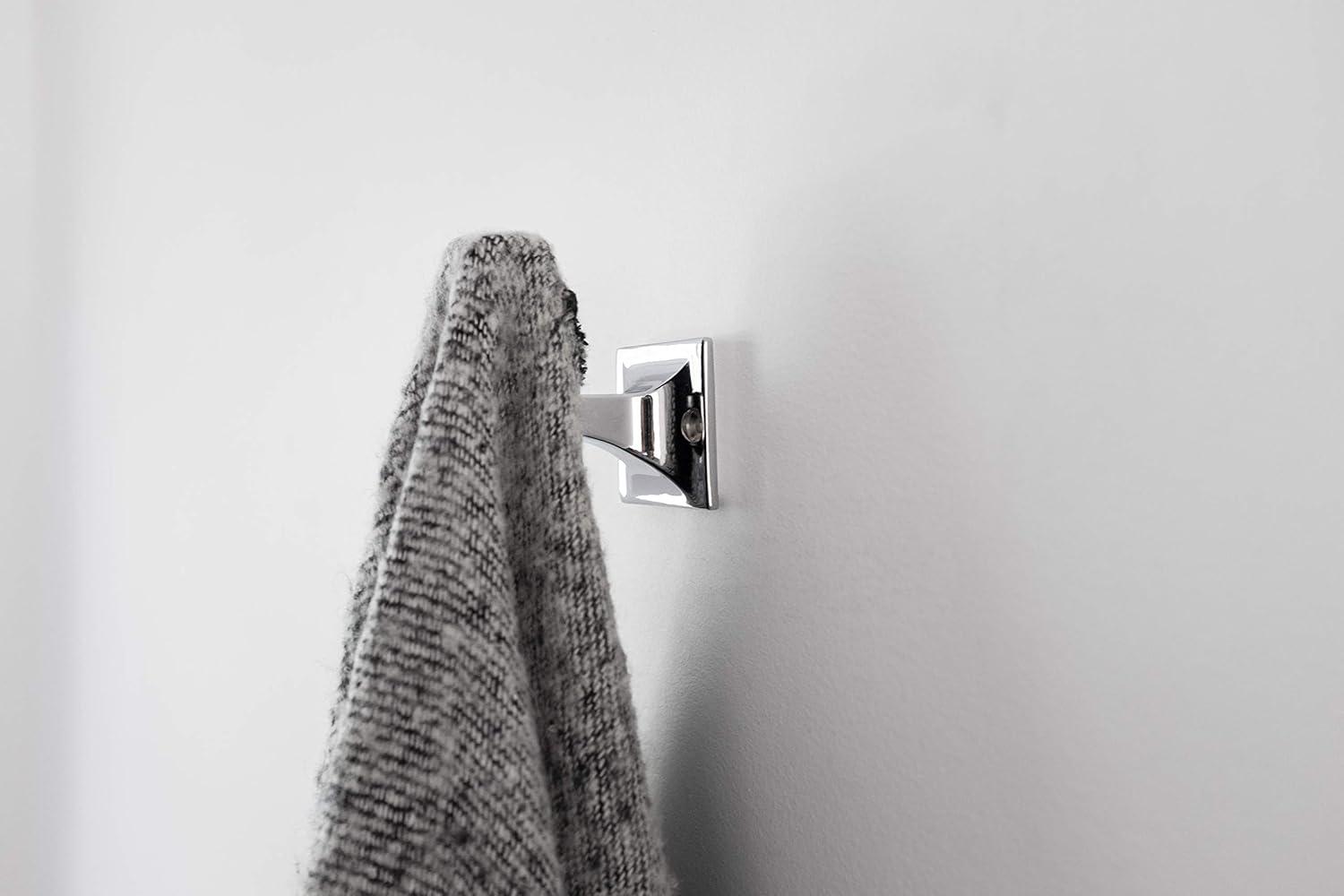 Chrome Metal Single Prong Decorative Wall Hook