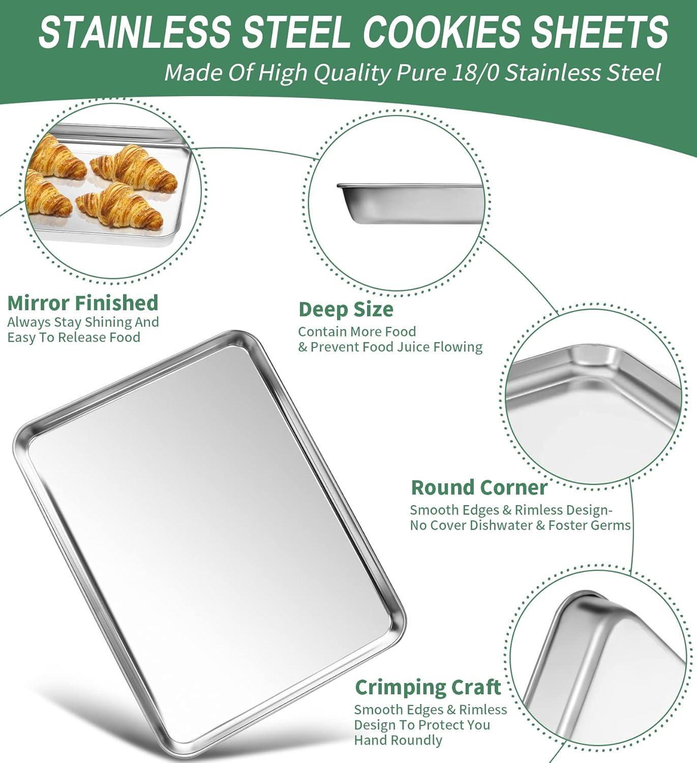 20x14 Inch Stainless Steel Non-stick Cookie Sheets Set of 2