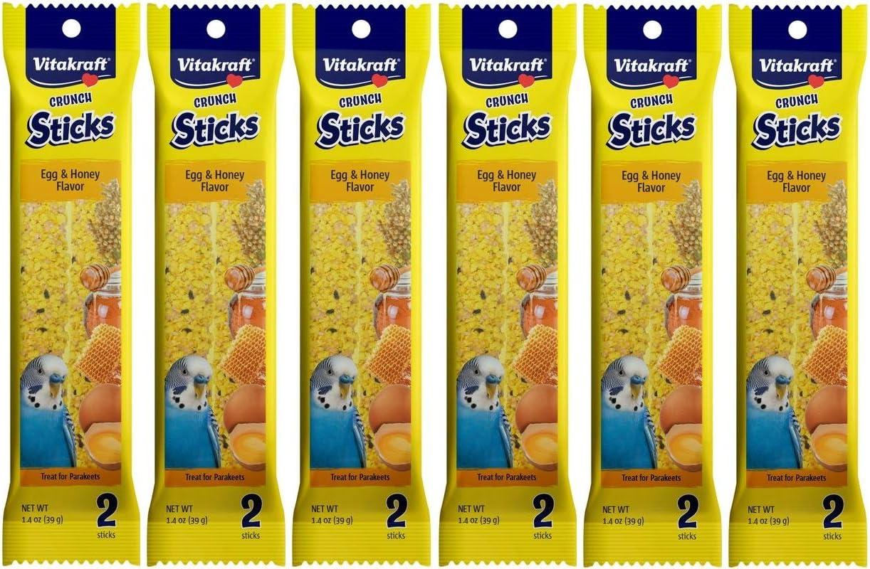 Vitakraft Crunch Sticks Parakeet Treat - Egg and Honey - Pet Bird Treat Toy