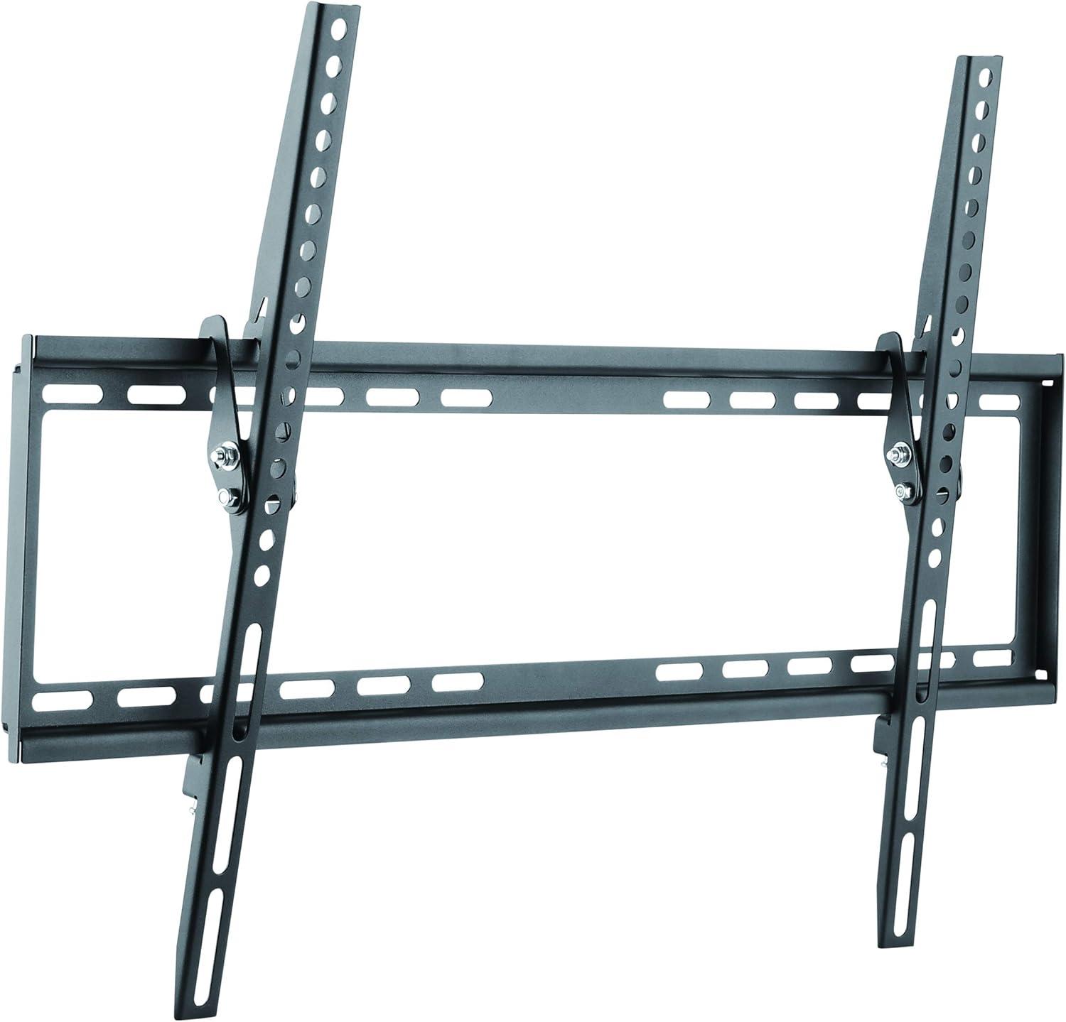 Low-Profile Black Steel Tilting TV Wall Mount for 37"-70" Flat Panels