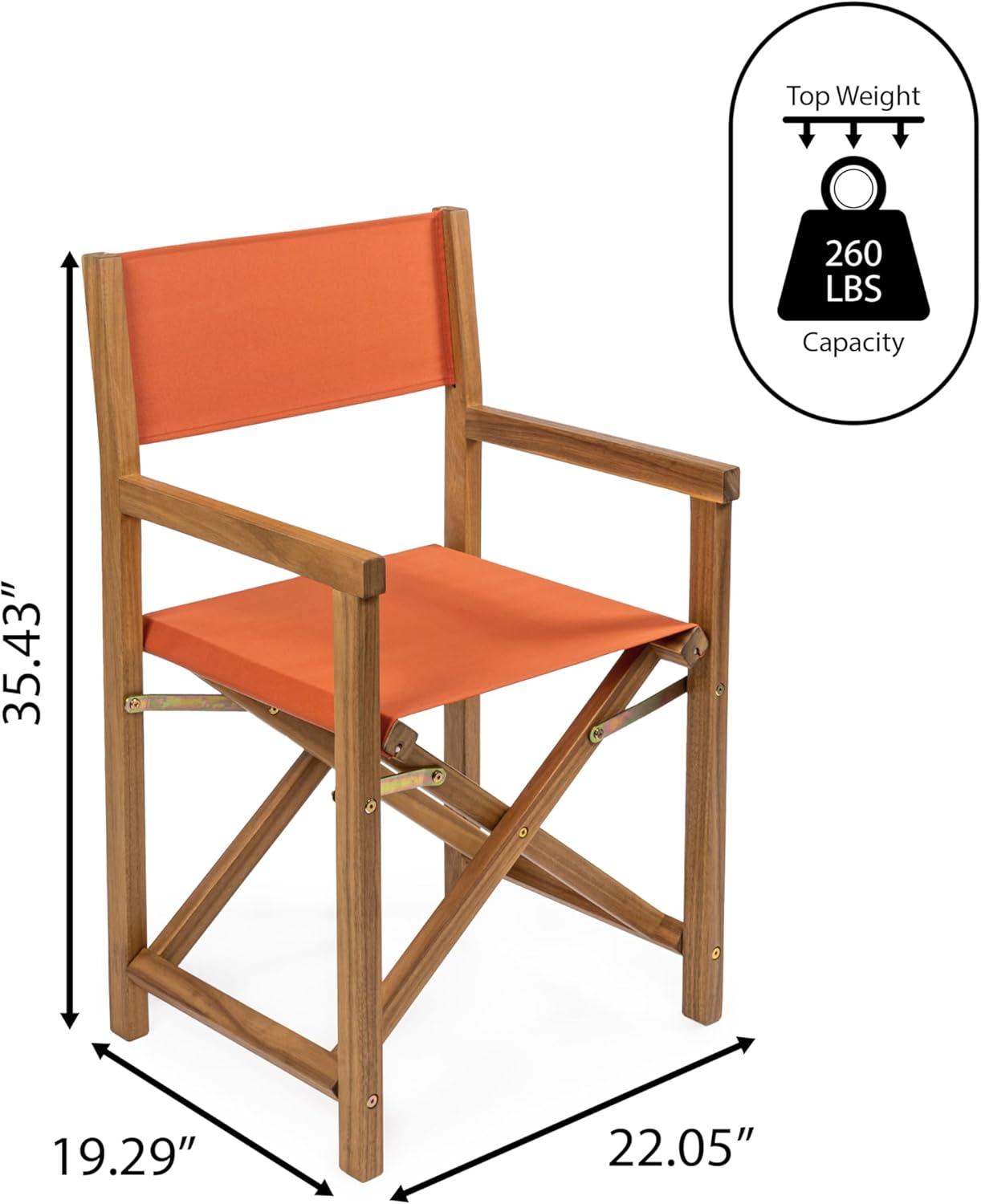 Cukor Classic Vintage Outdoor Acacia Wood Folding Director Chair with Canvas Seat- JONATHAN Y