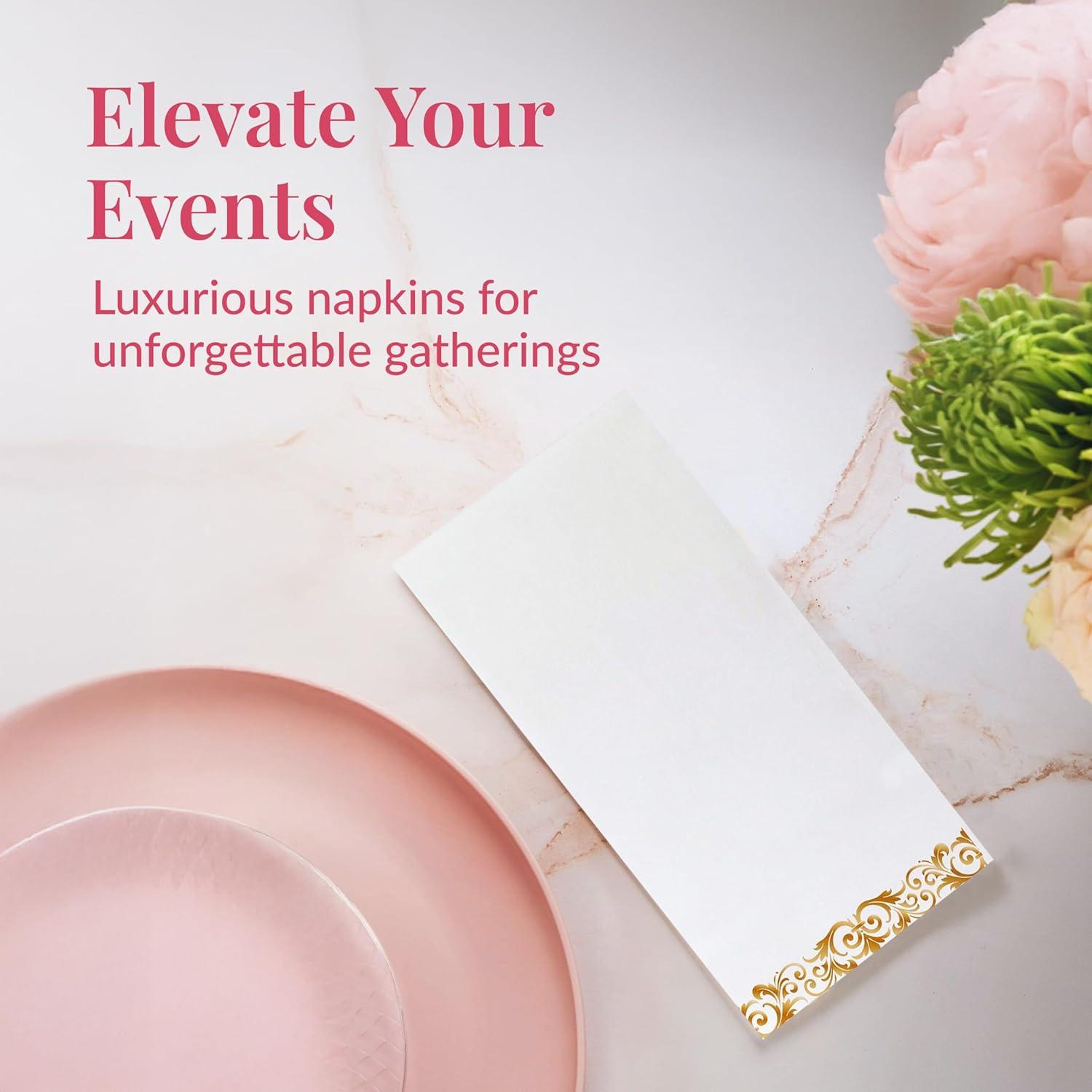 Prestee Feel Disposable Napkins-50 Linen, White