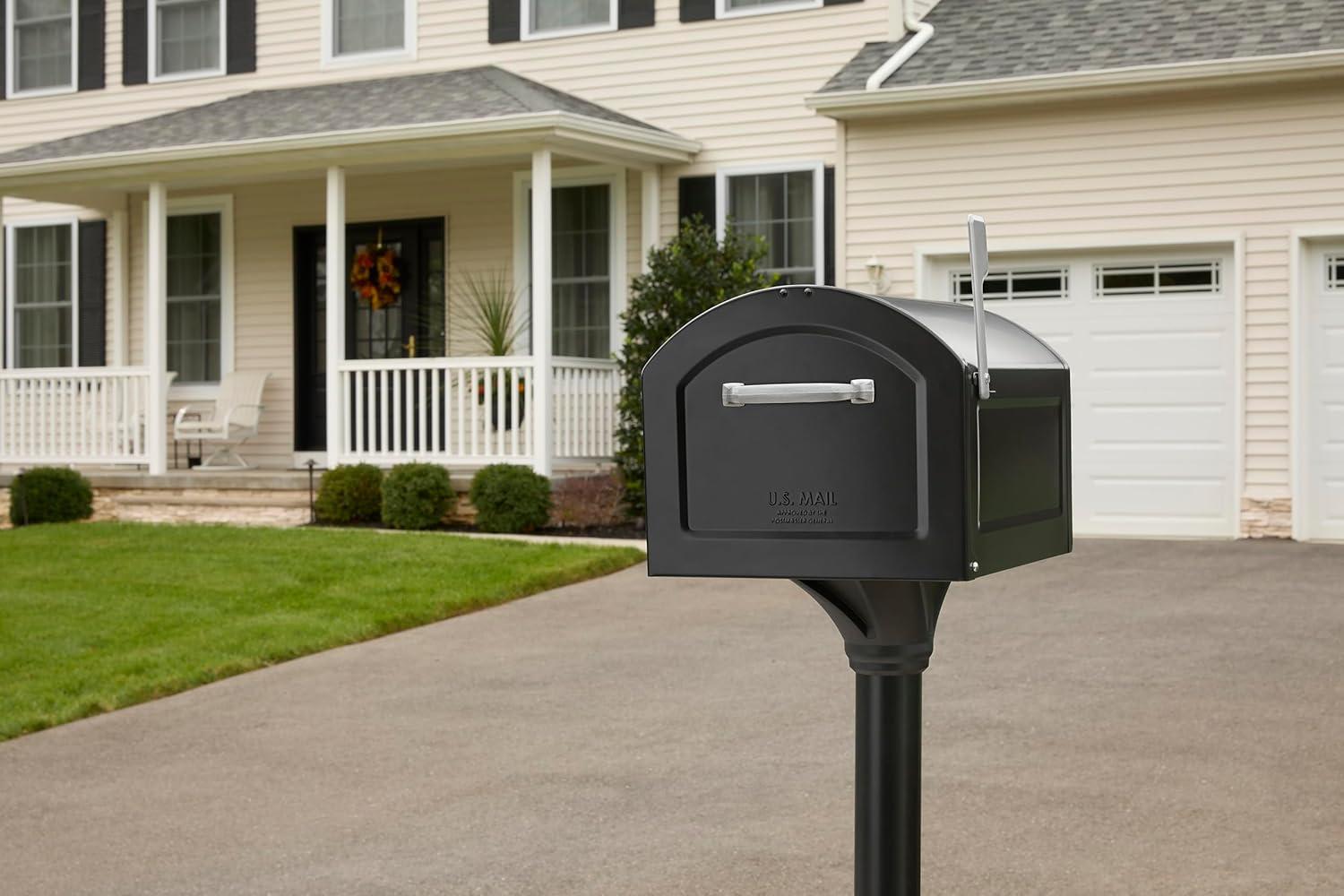 Architectural Mailboxes Centennial Post Mount Galvanized Steel Post Mount Black Mailbox