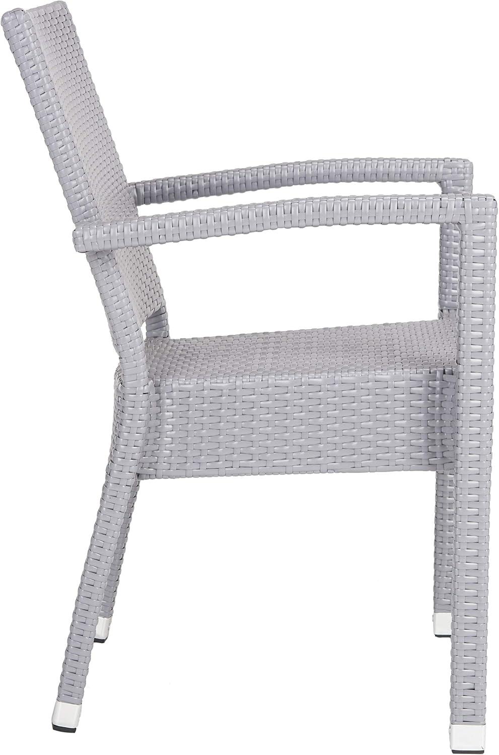 Kelda Stackable Arm Chair Indoor/Outdoor (Set Of 2) - PAT4004 - Grey - Safavieh