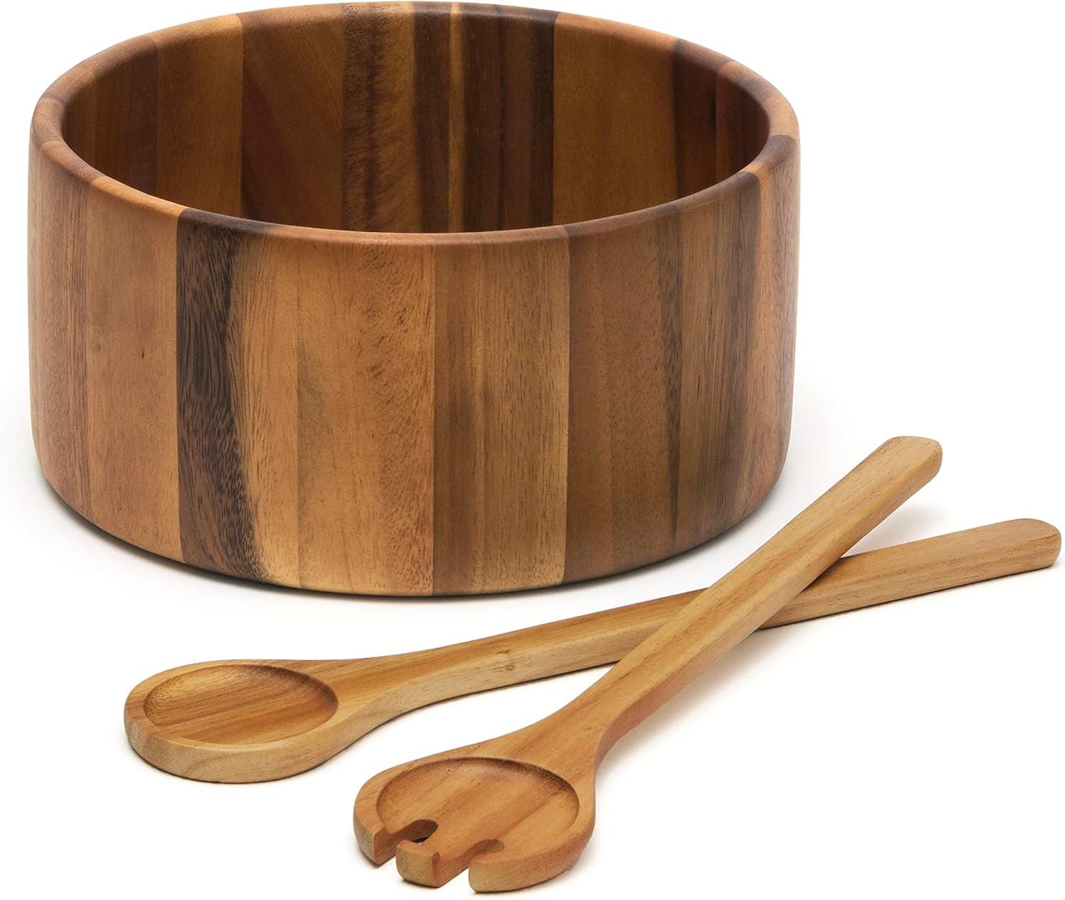 Acacia Straight Side Bowl With Servers