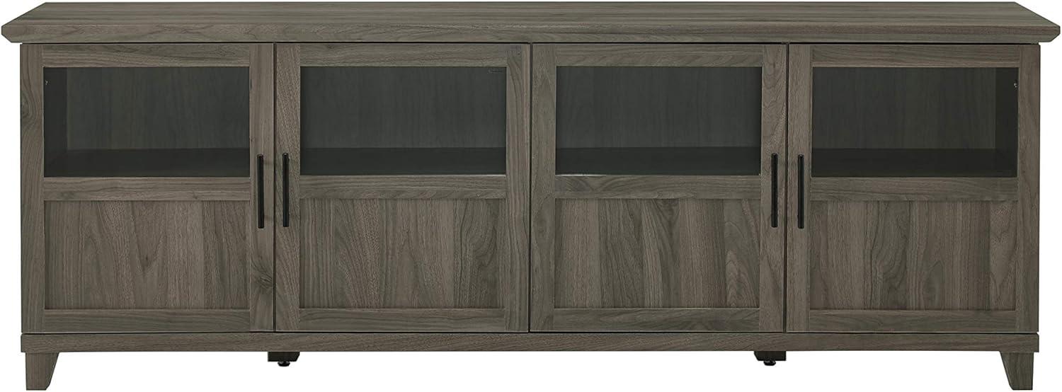 Walker Edison Farmhouse 4 Door TV Stand for TVs Up to 78", Slate Grey