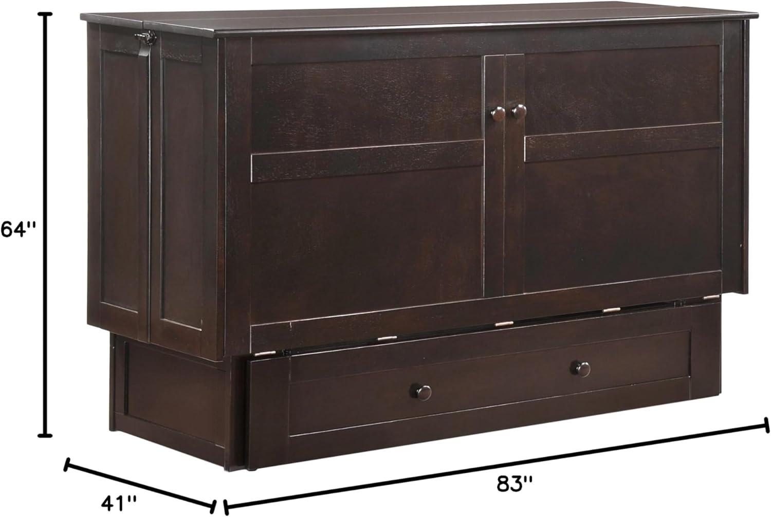 Queen Size Murphy Bed Cabinet with Storage & Charging Ports