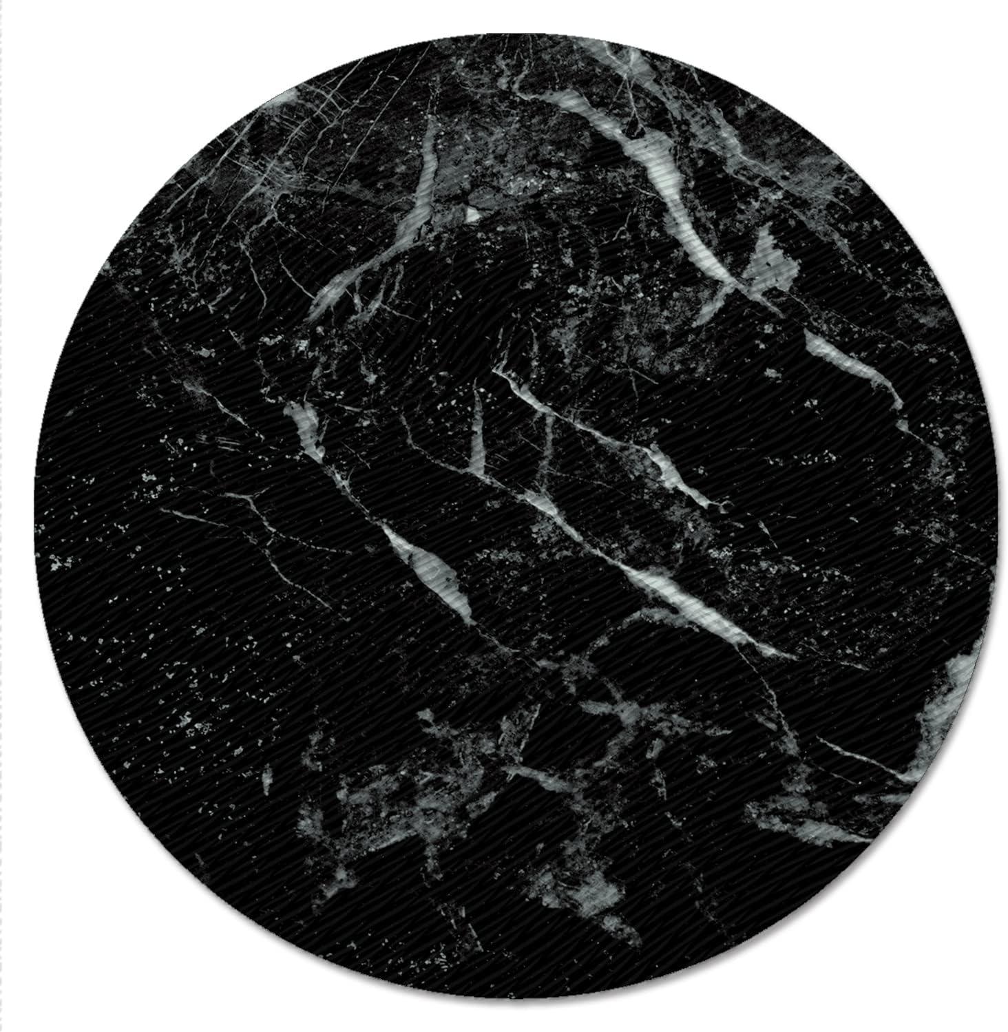CounterArt Black Marble Design Lazy Susan Turntable 13" Round