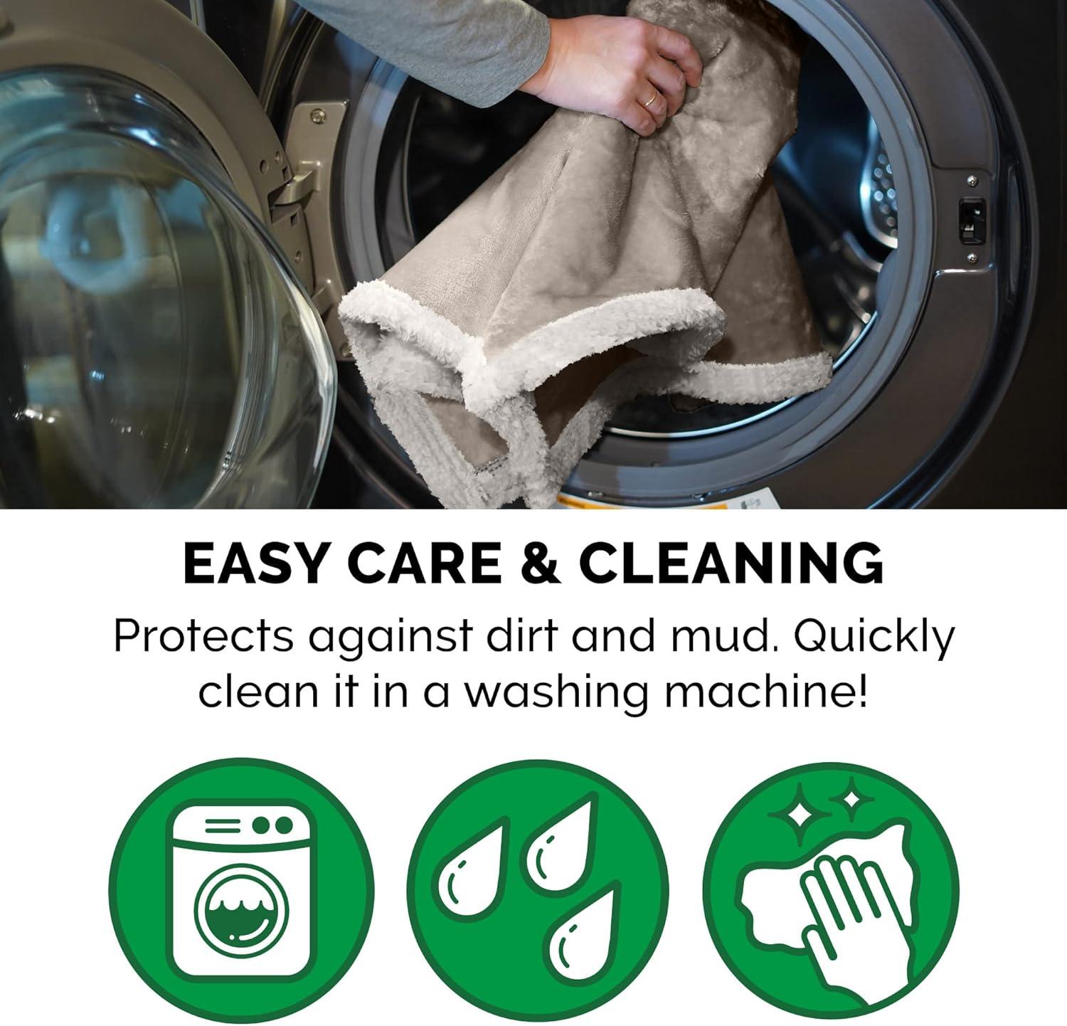 FurHaven Snuggly & Warm Soft-Edge Warming Waterproof Blanket