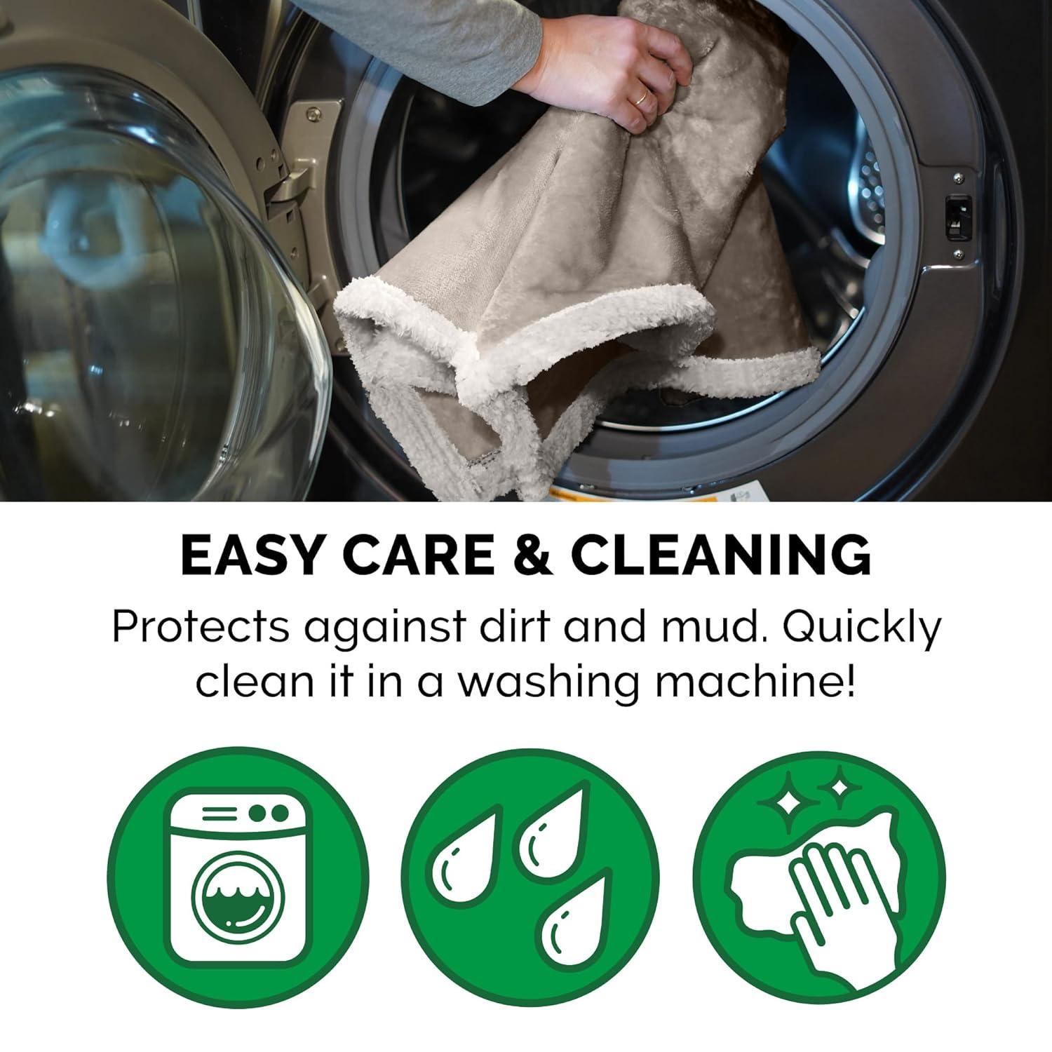 FurHaven Snuggly & Warm Soft-Edge Warming Waterproof Blanket