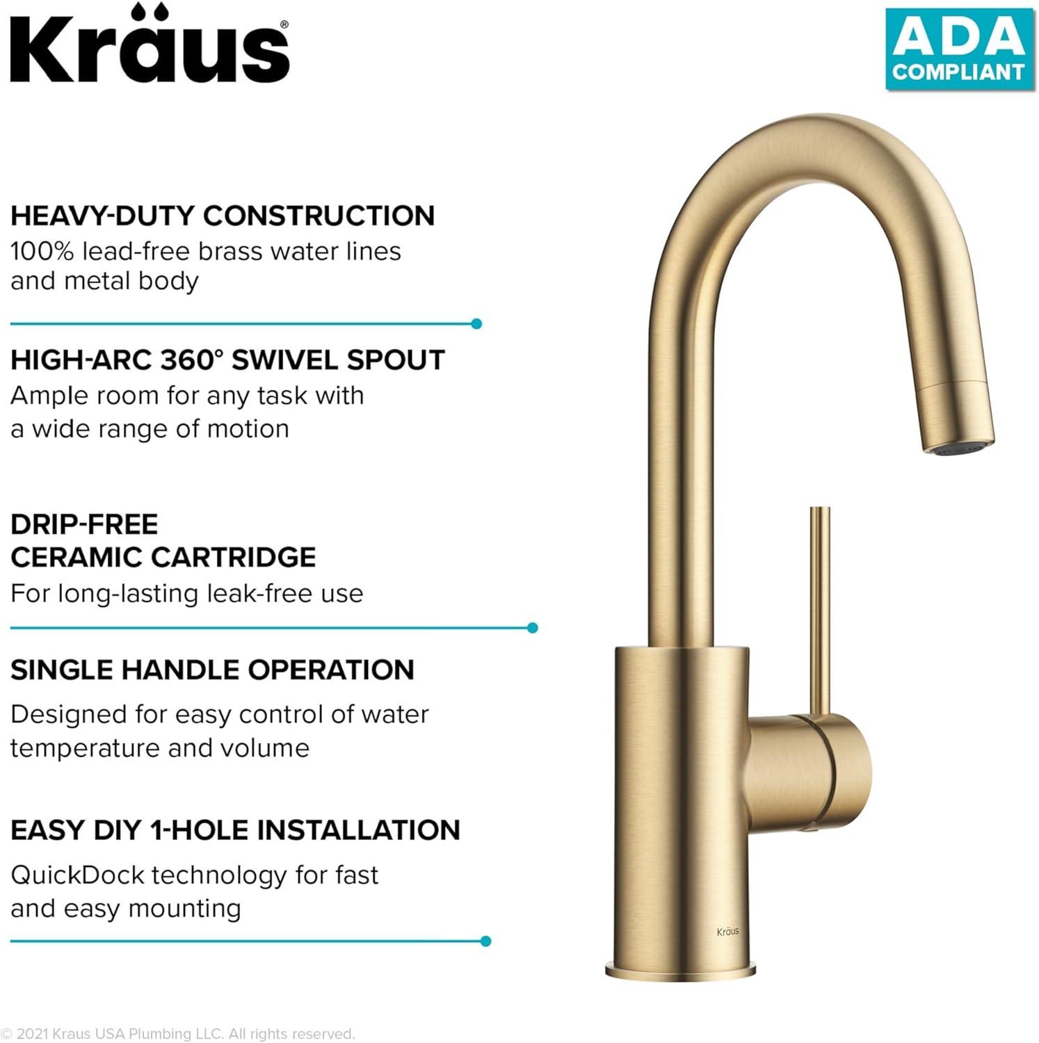 Kraus Oletto™ Single Handle Kitchen Bar Faucet KPF-2600SFACB