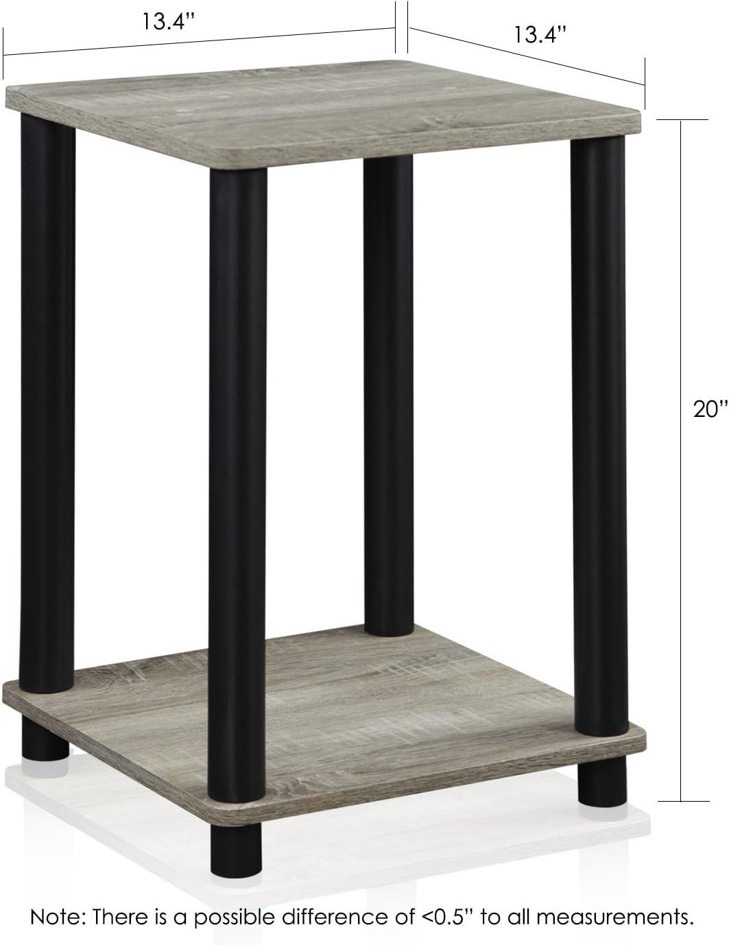 Furinno Turn-N-Tube End Table, Square,Black,Wood