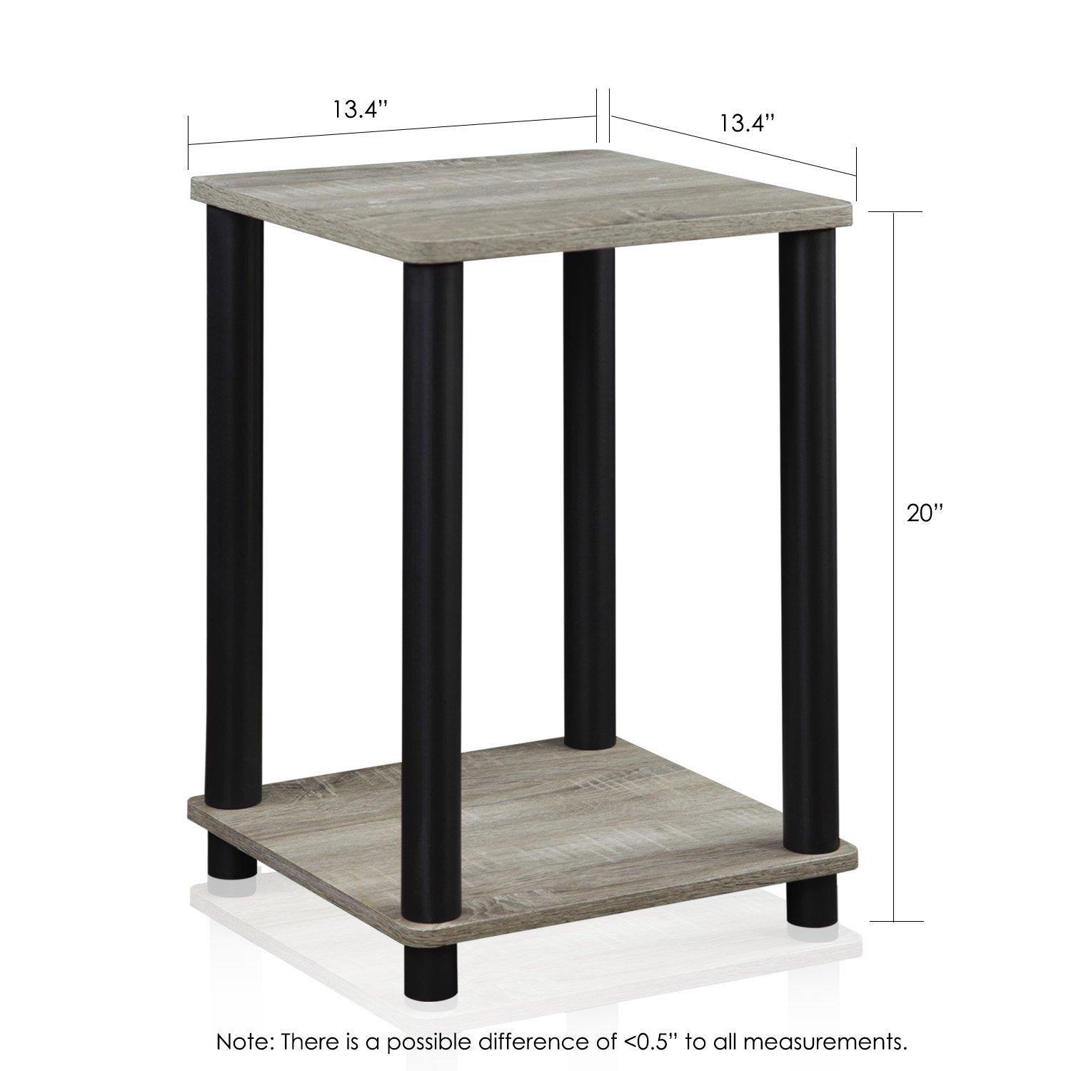 Furinno Turn-N-Tube End Table, Square,Black,Wood