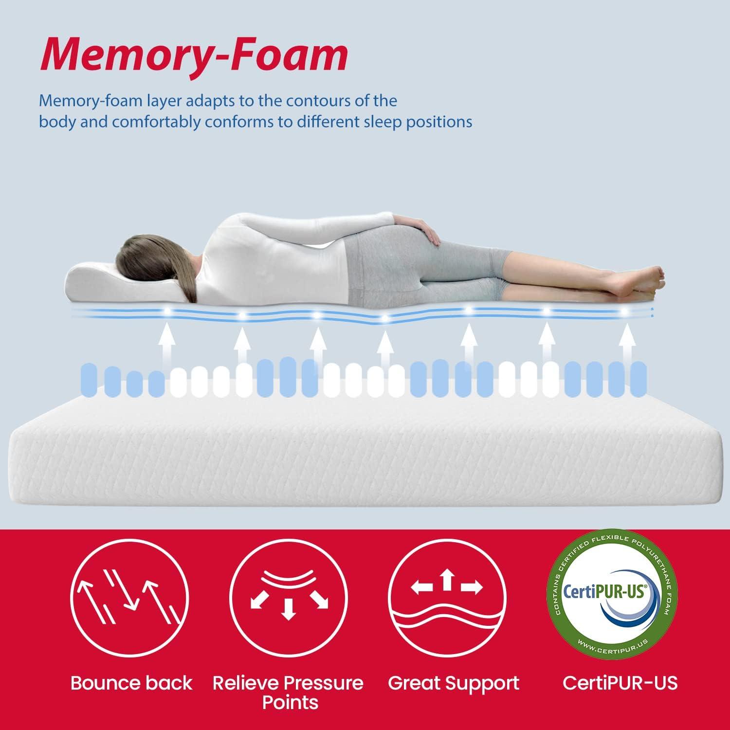 Twin 8-Inch Gel Memory Foam Mattress with Adjustable Bed