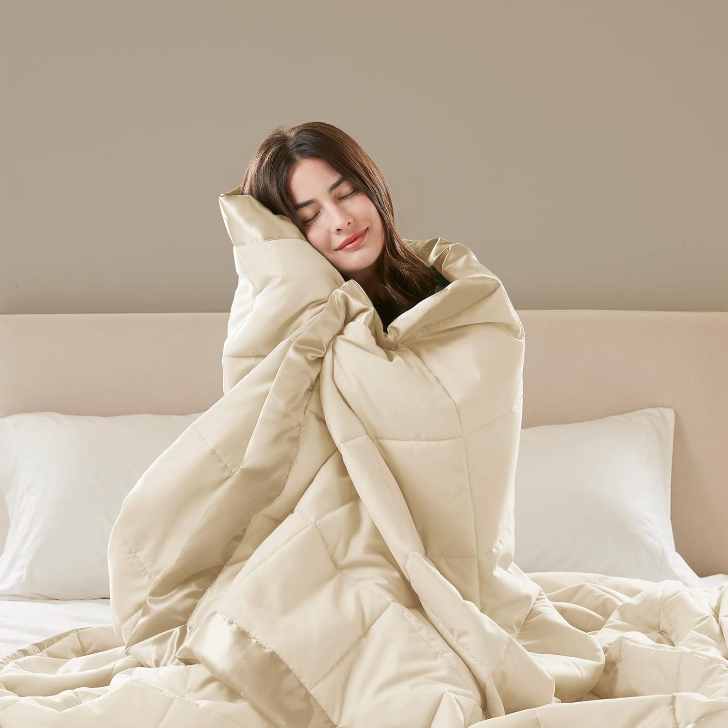 Madison Park Lightweight Down Alternative Blanket with Satin Trim
