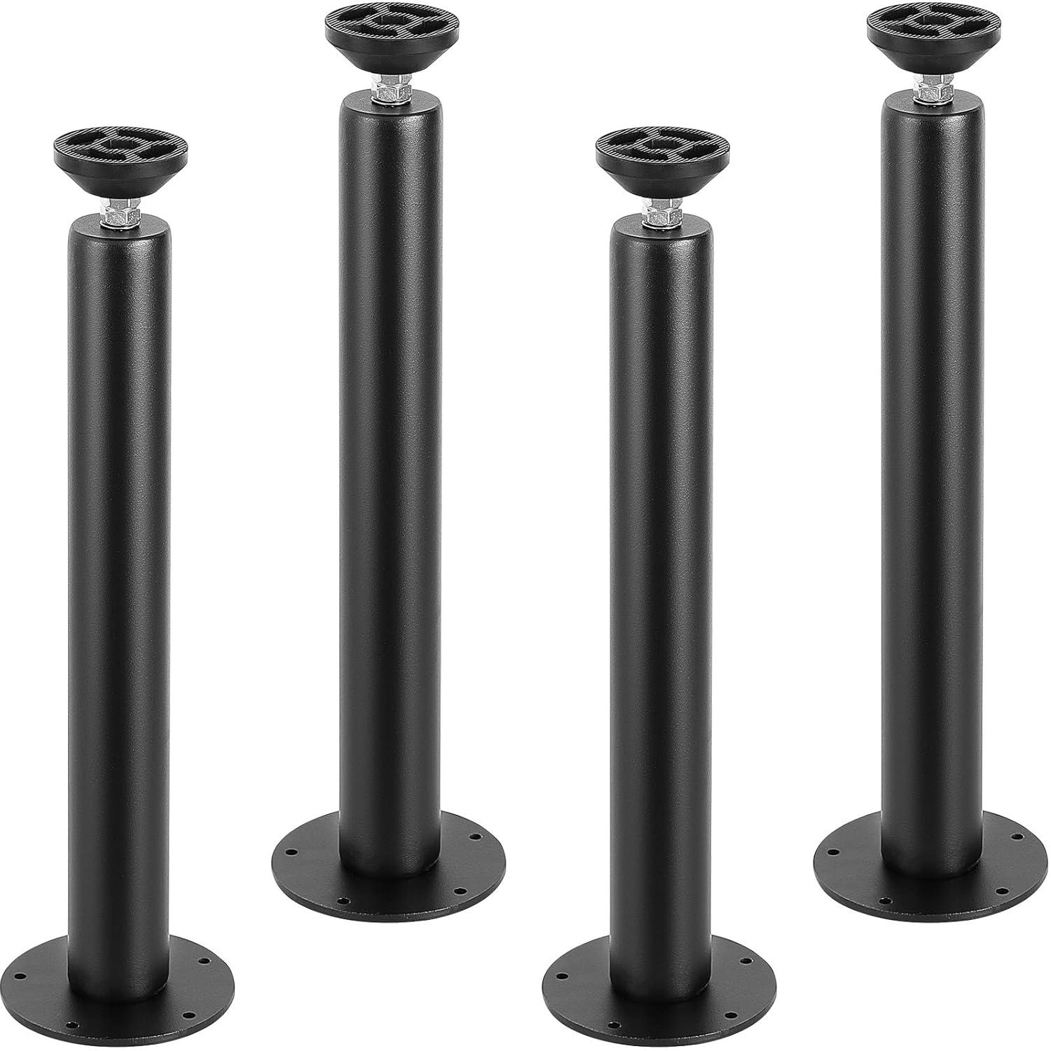 Symple Stuff Adjustable Desk Legs, Reinforced Steel Office Table Furniture legs Set of 4 for DIY, 1200 lbs Load Capacity Heavy Duty Desk Legs, Quick Instalation Legs with Adjustable Foot Cup Black (Set of 4)