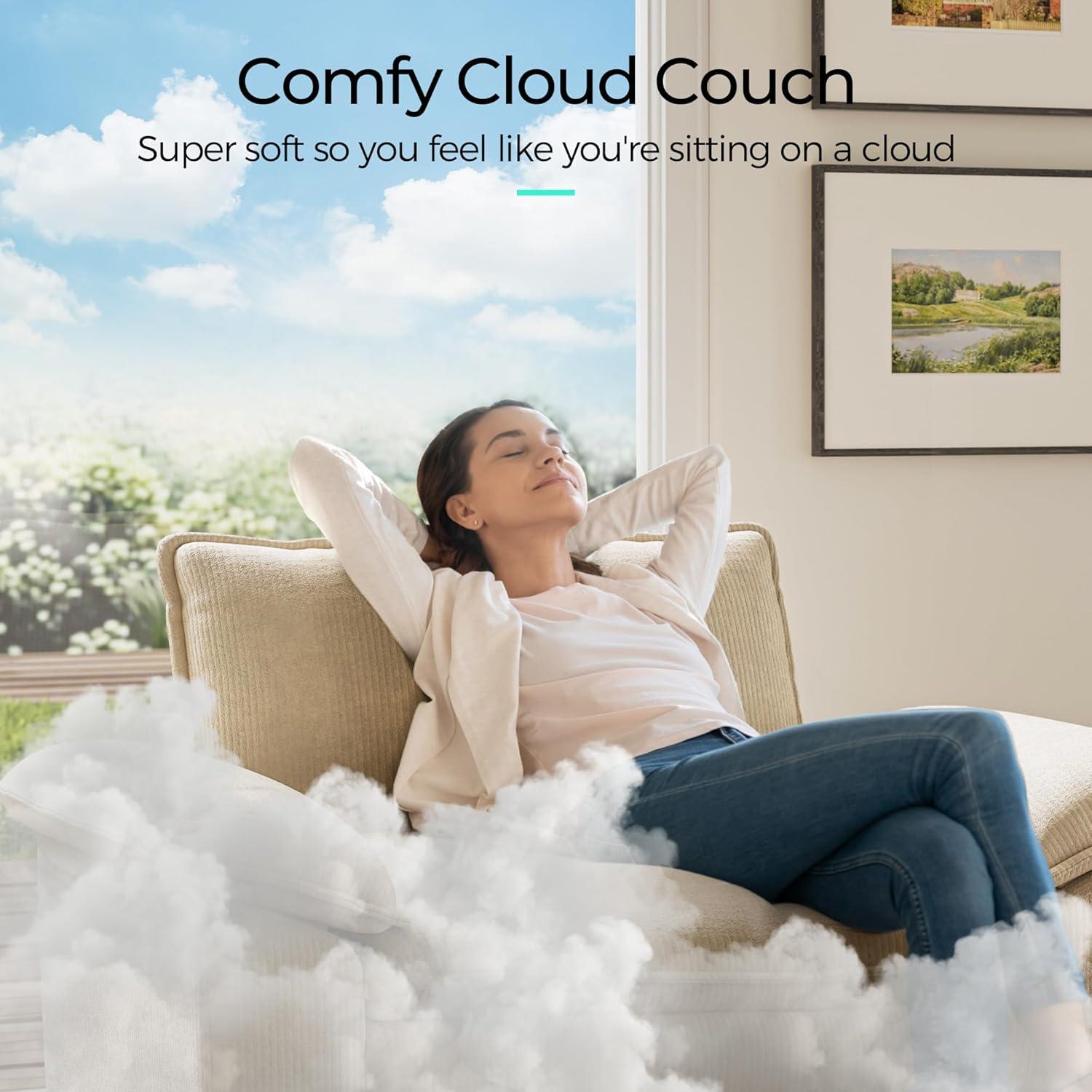 LINSY HOME Oversized Modular Cloud Sectional Sofa, RUBIK III 7 Seat Storage Couches and Sofas, Sectional Couches for Living Room with Reversible Chaises, Light Gray