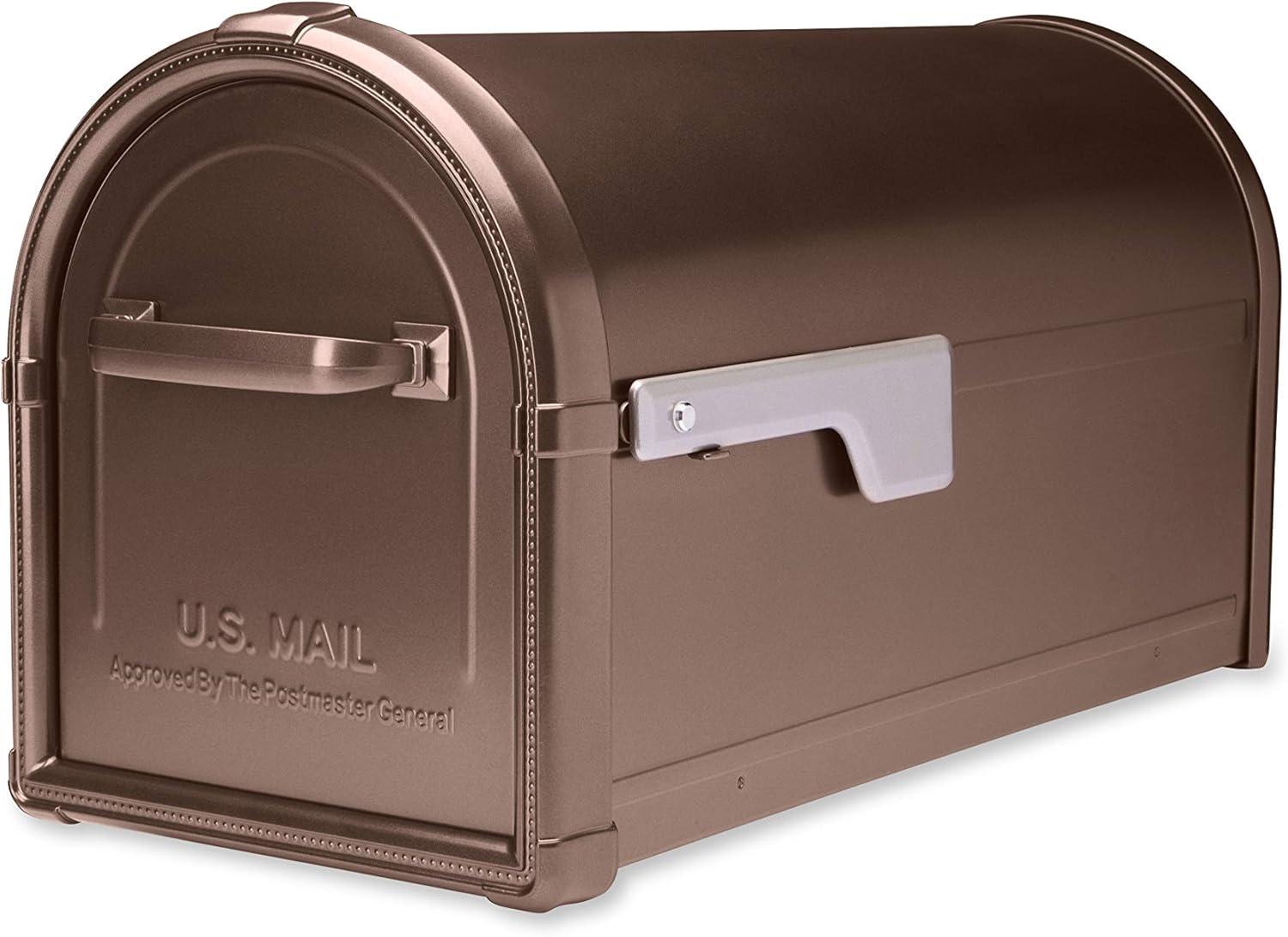 Architectural Mailboxes Hillsborough Classic Galvanized Steel Post Mount Copper Mailbox