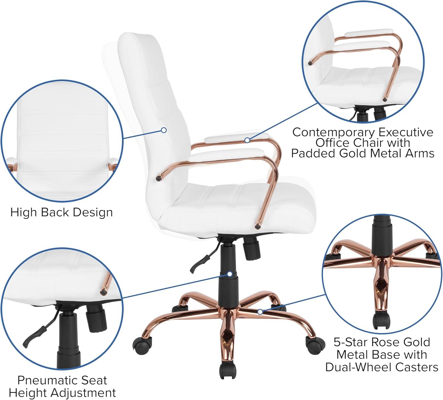 Flash Furniture High Back Executive Swivel Office Chair with Metal Frame and Arms