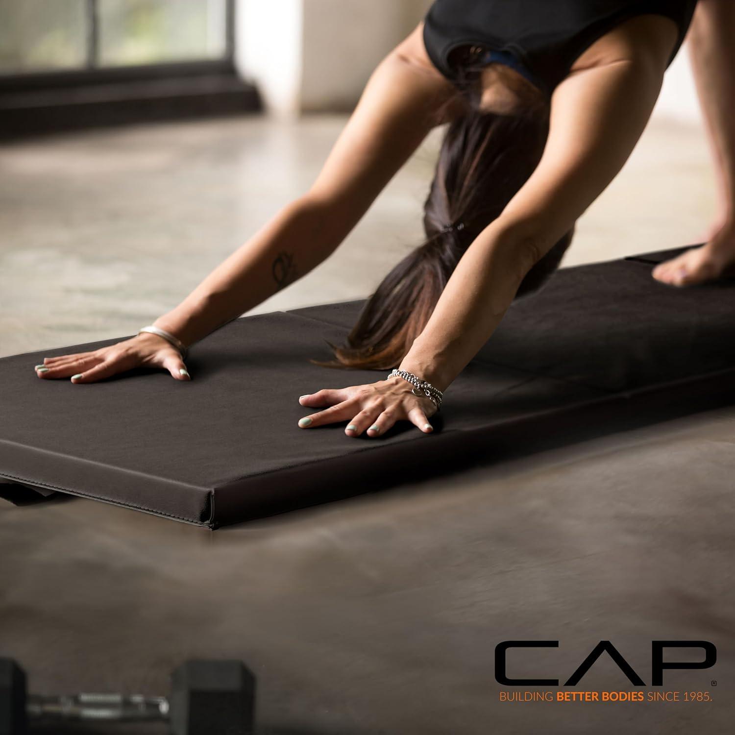 CAP Barbell All Purpose Folding Exercise Training & Gymnastics Balance Mat 10' x 4' x 2" thick, Black