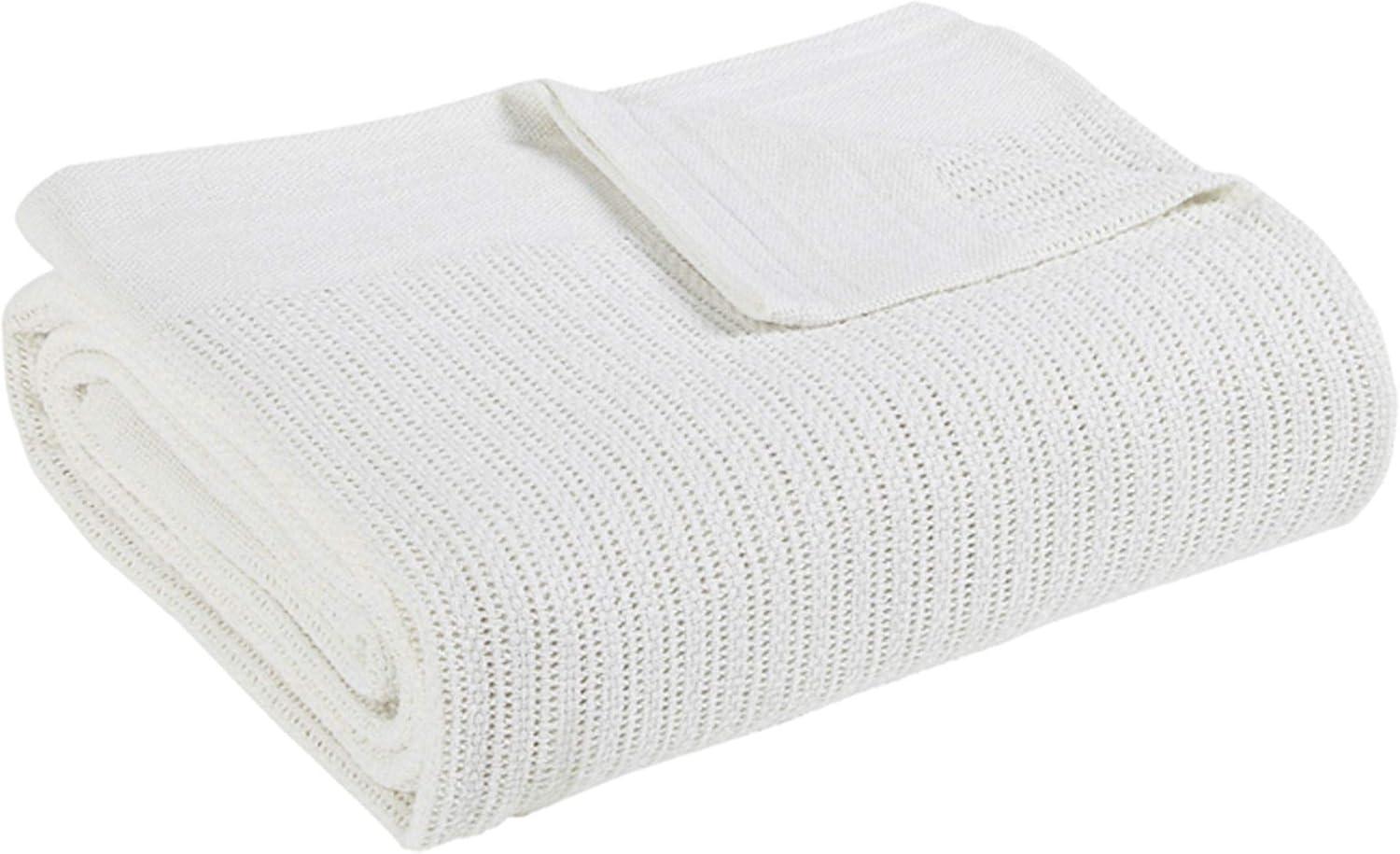 Fiesta Thermal Weave Cotton Twin Blanket in Classic White