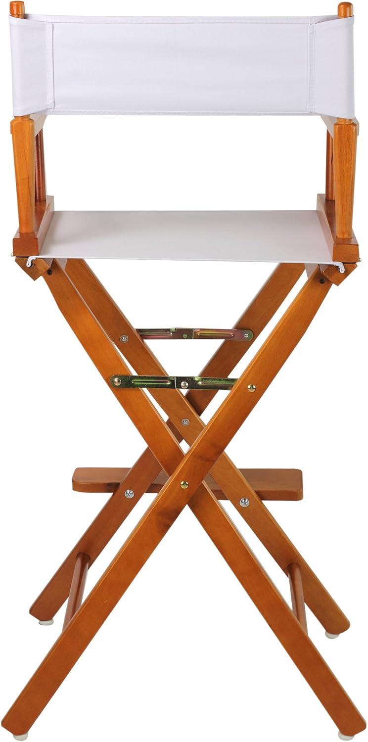 White Canvas and Wood Director's Chair, 45.5" Height