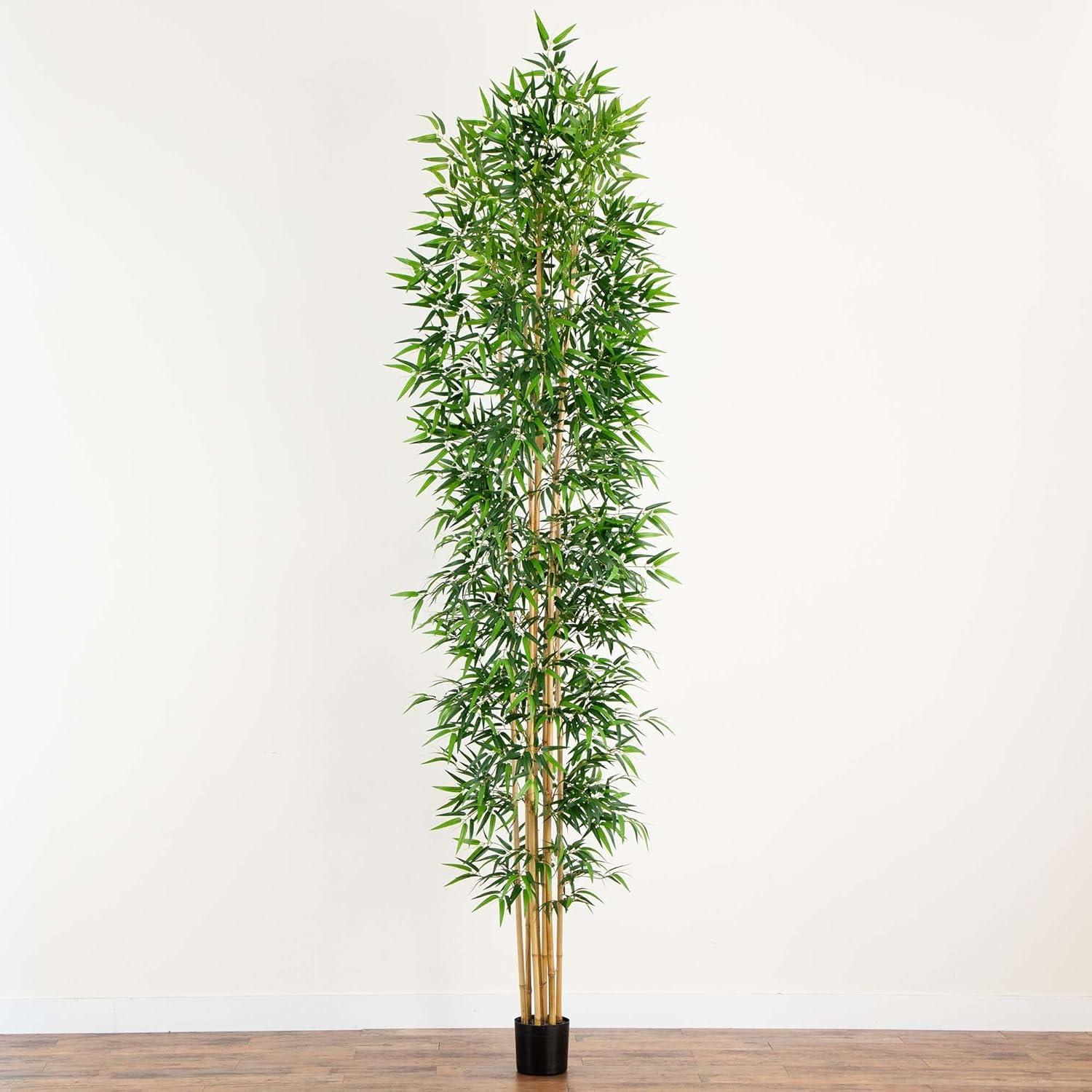 Nearly Natural 12ft. Artificial Bamboo Tree with Real Bamboo Trunks