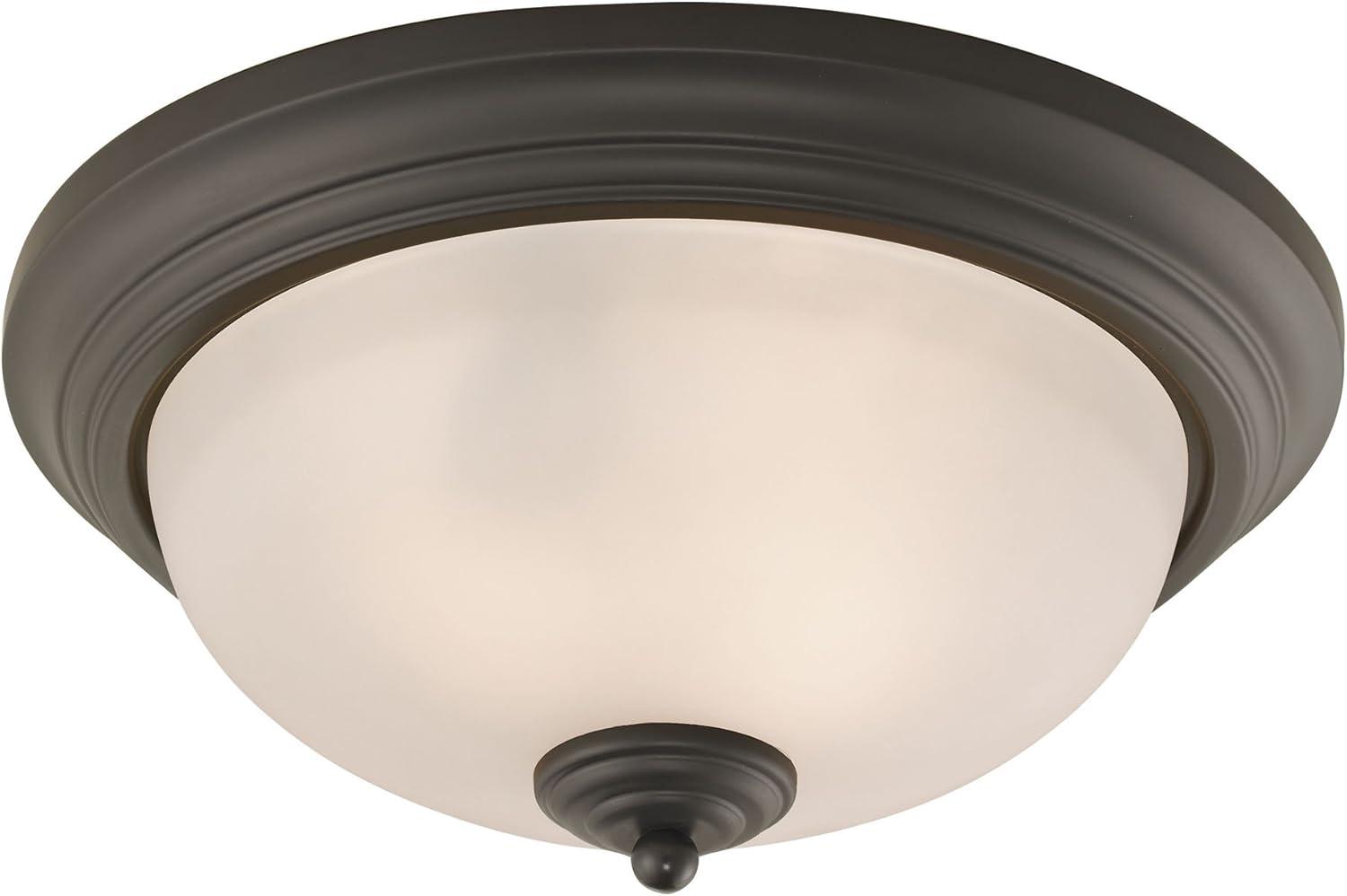 Huntington 13" Oil Rubbed Bronze Flush Mount with Frosted Glass