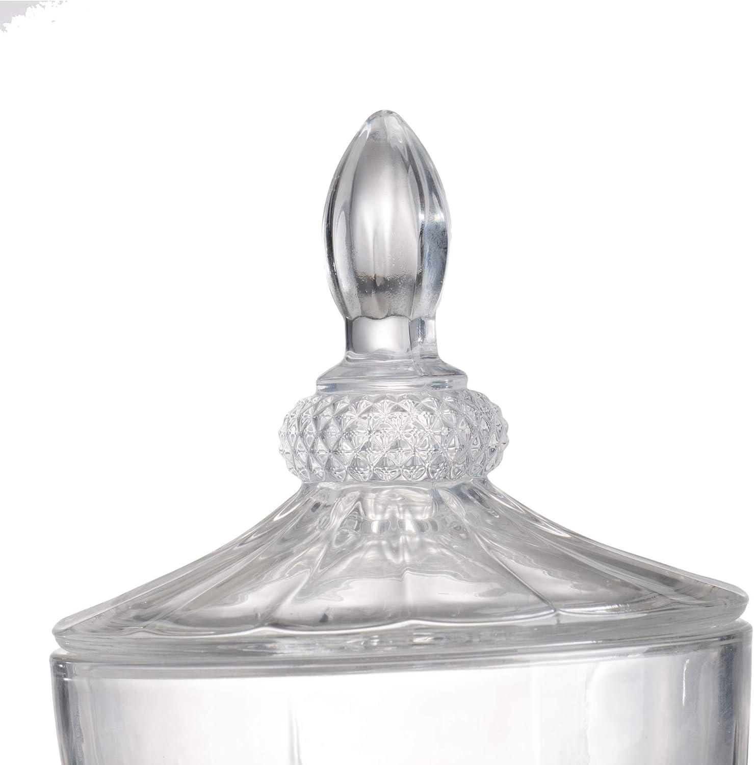 Modern Luxurious Beverage Drink Dispenser Crystal Glass Base and Lid Parties Weddings Events Catering 6.7" x 6.7" x 19"