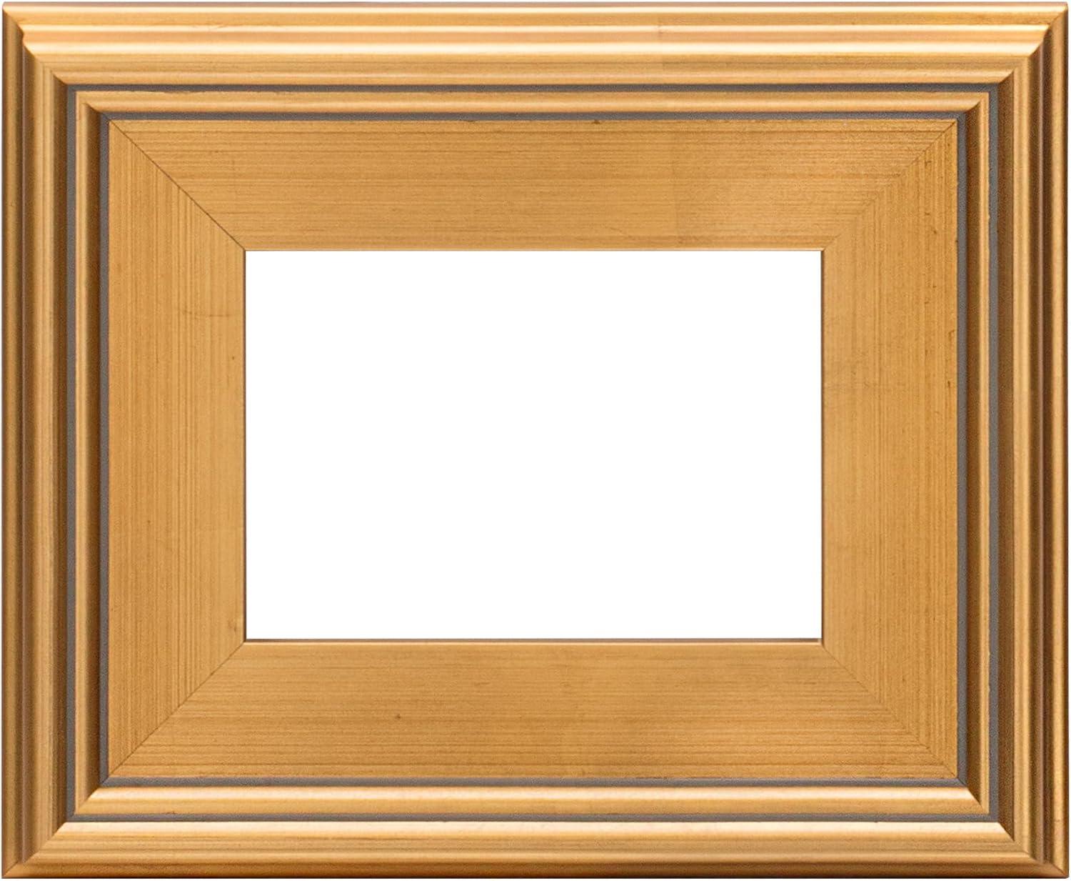 Creative Mark Plein Air Wooden Picture Frame - 5X7 Gold - Professional Single Frame for Art Panels, Stretched Canvas, Pictures and More, glass and backing not included
