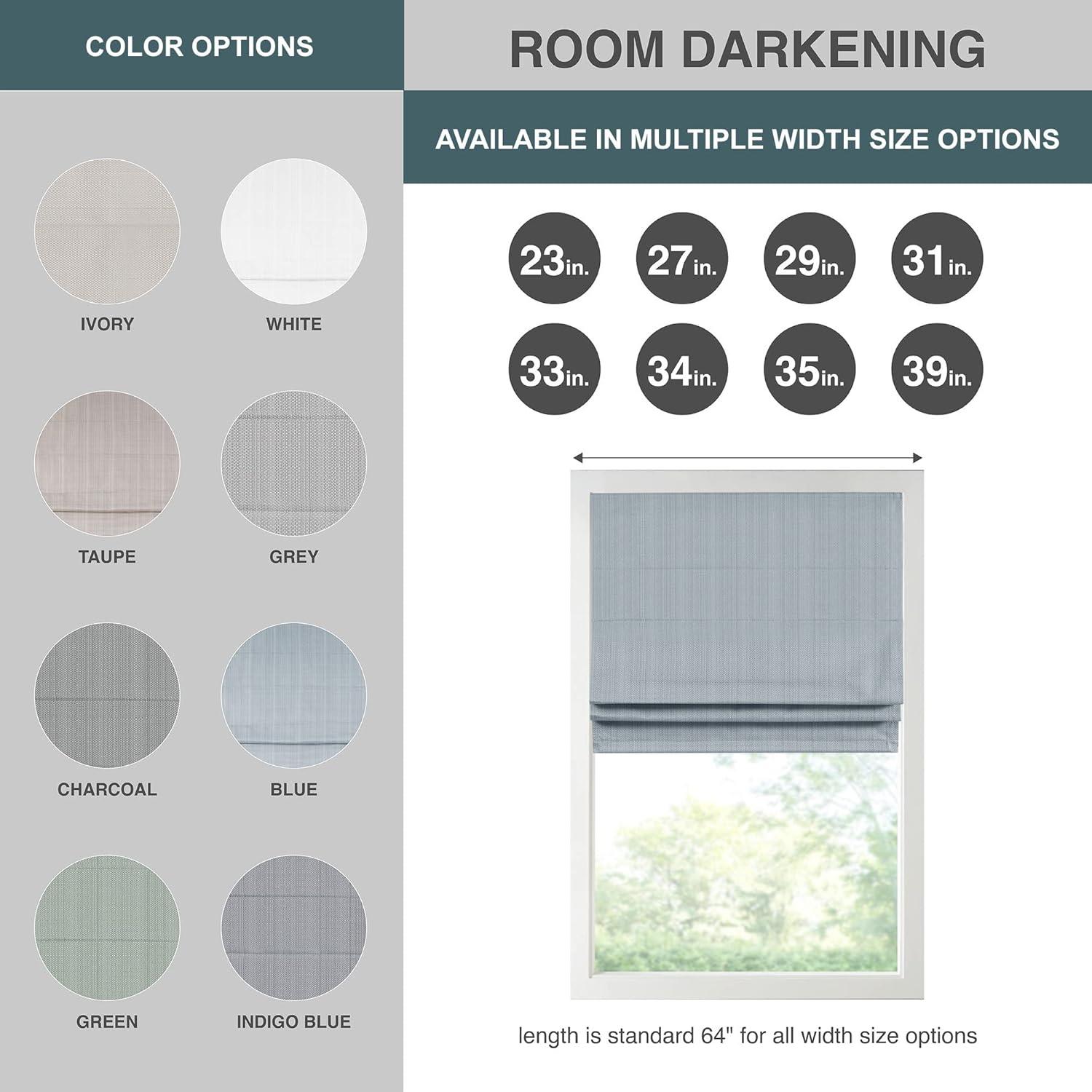 Galen Basketweave Cordless Room Darkening Single Roman Shade