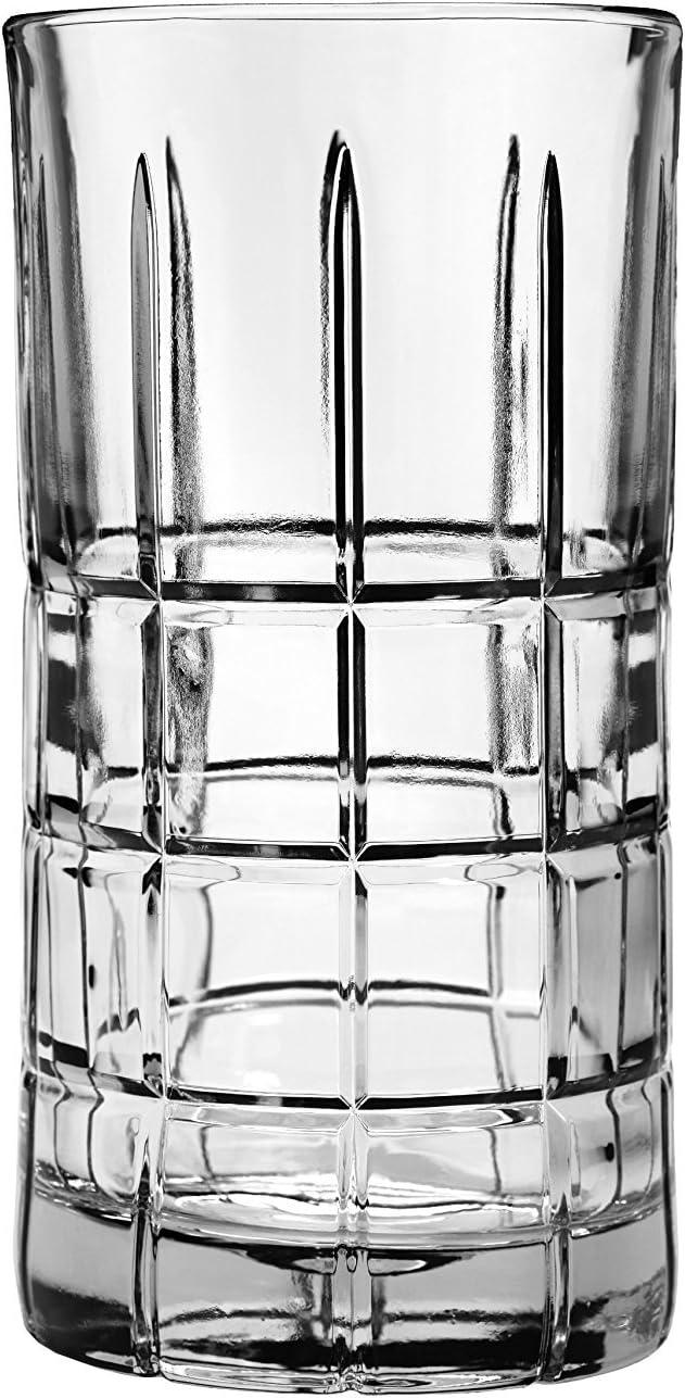 Manchester Clear Glass 16 oz Tumbler Set with Cut Pattern