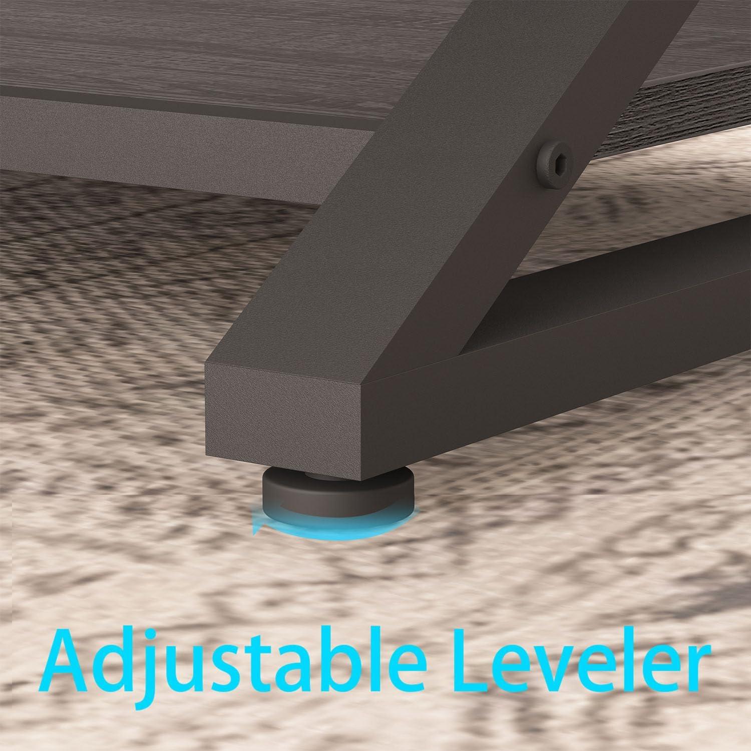 47 Inch Table with Storage Shelf, 2 Tier Rectangle Center Table Minimalist Home Tea Coffee Table