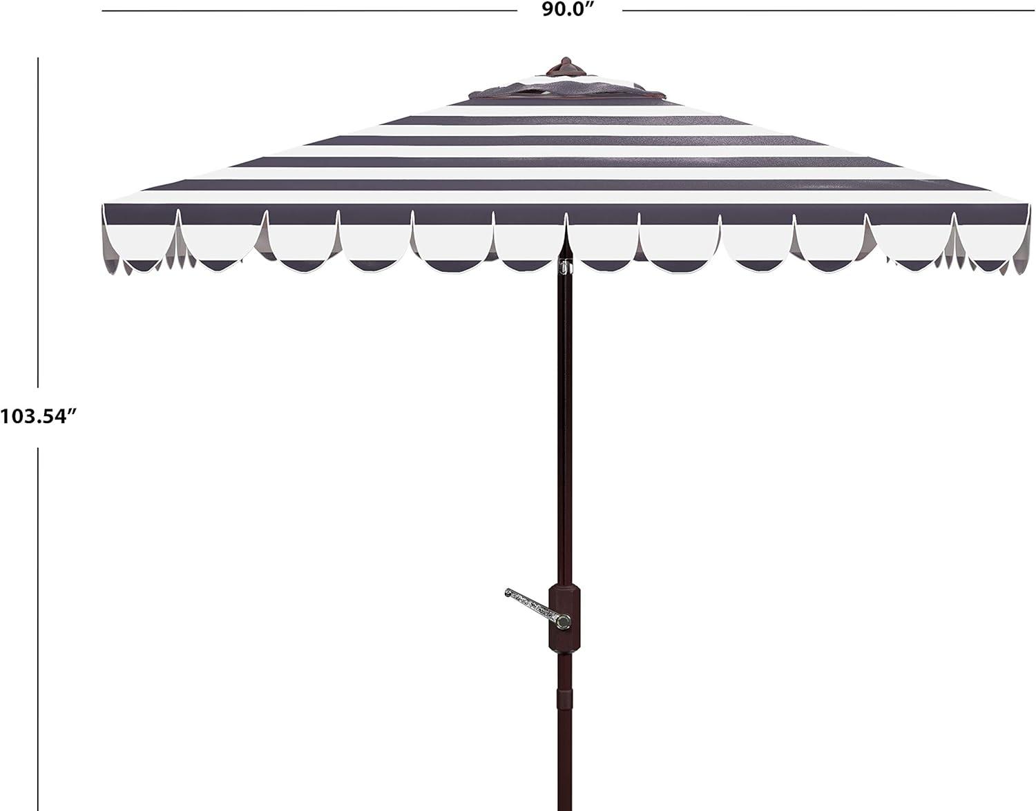 Vienna 7.5 Ft Square Crank Umbrella - PAT8411 - Black/White - Safavieh