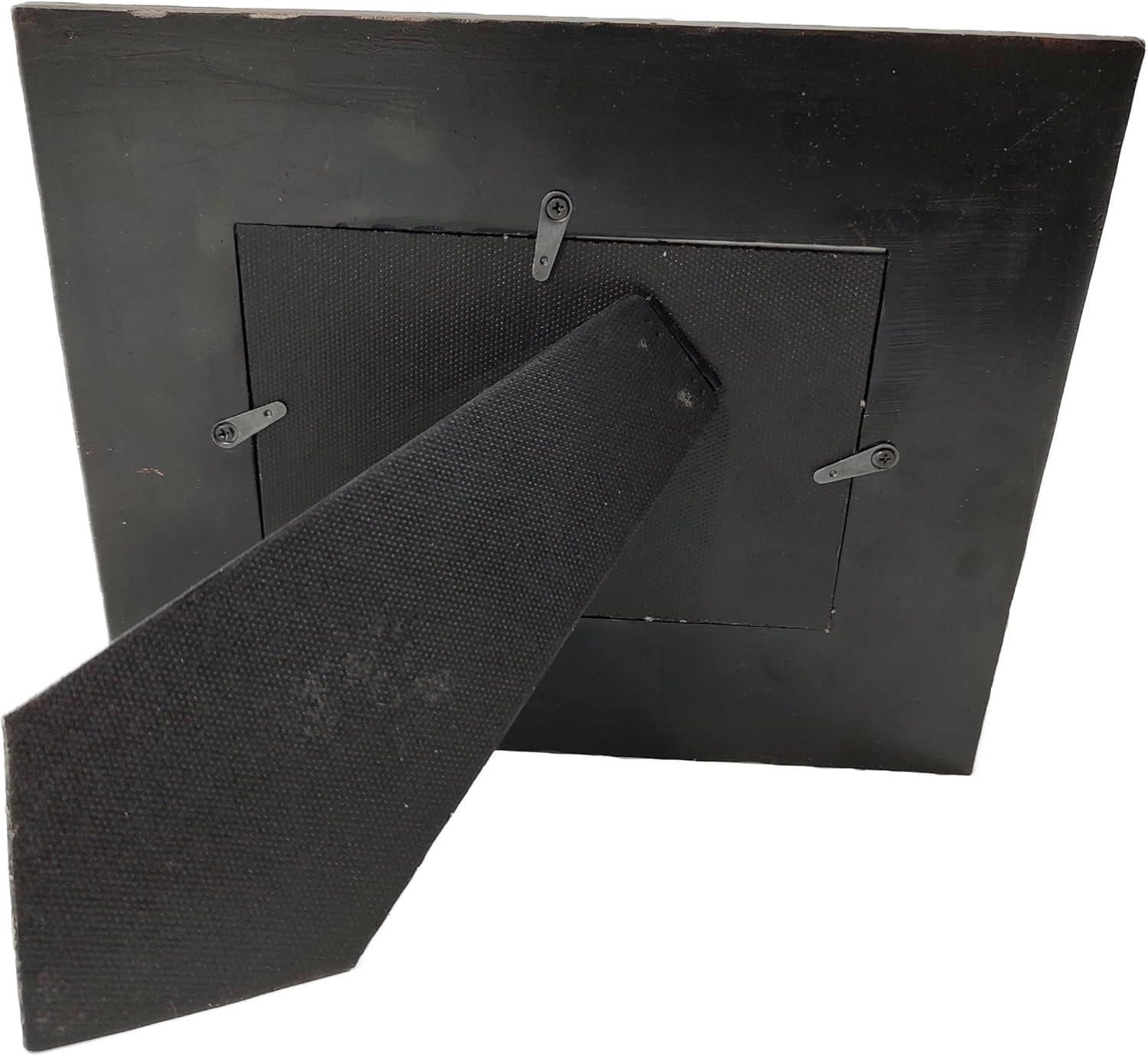 Bungalow Rose Rynisha Faux Tooled Leather Western Rustic Turquoise Concho 6” x 4” Standing Photo Picture Frame