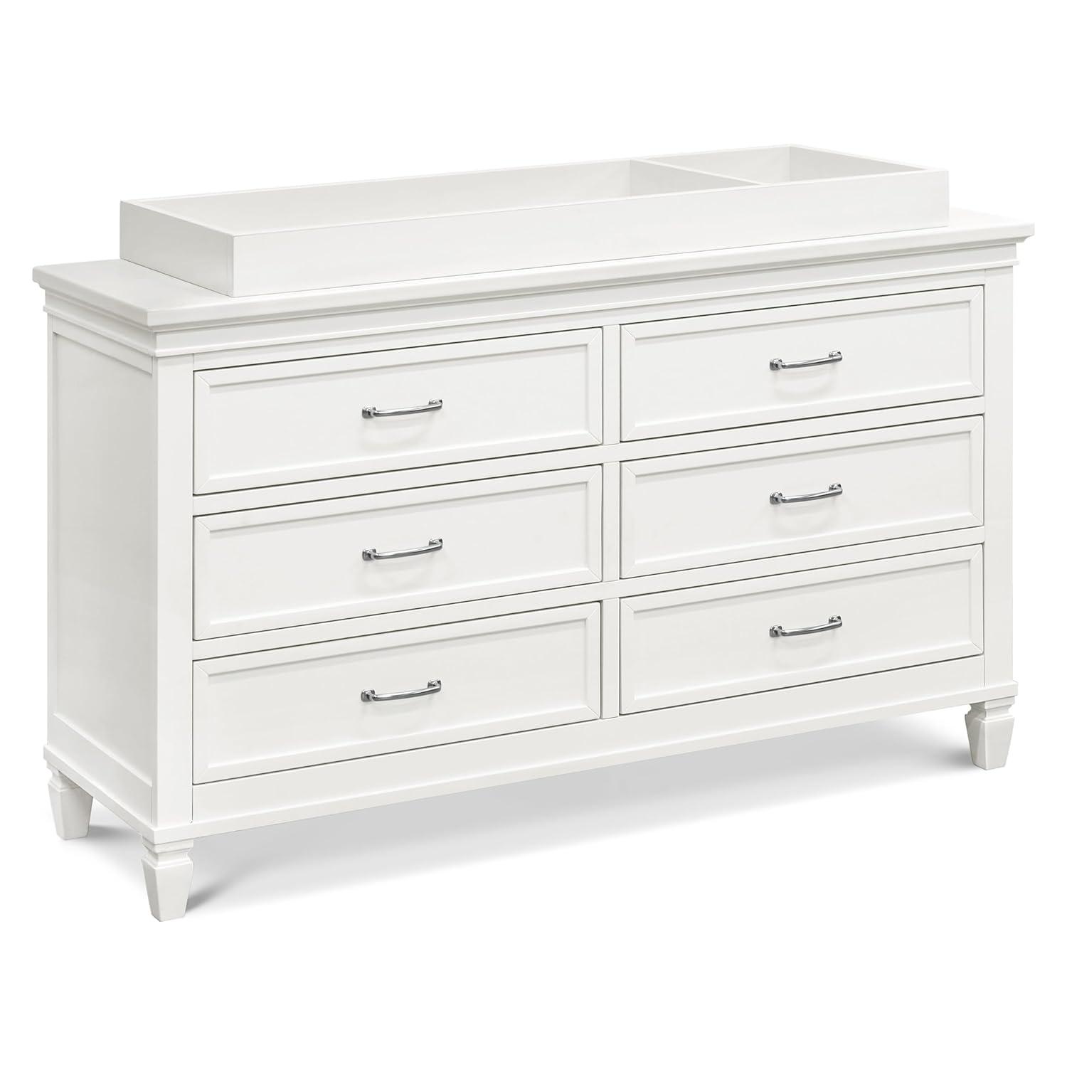 Elegant French Country Warm White 6-Drawer Nursery Dresser