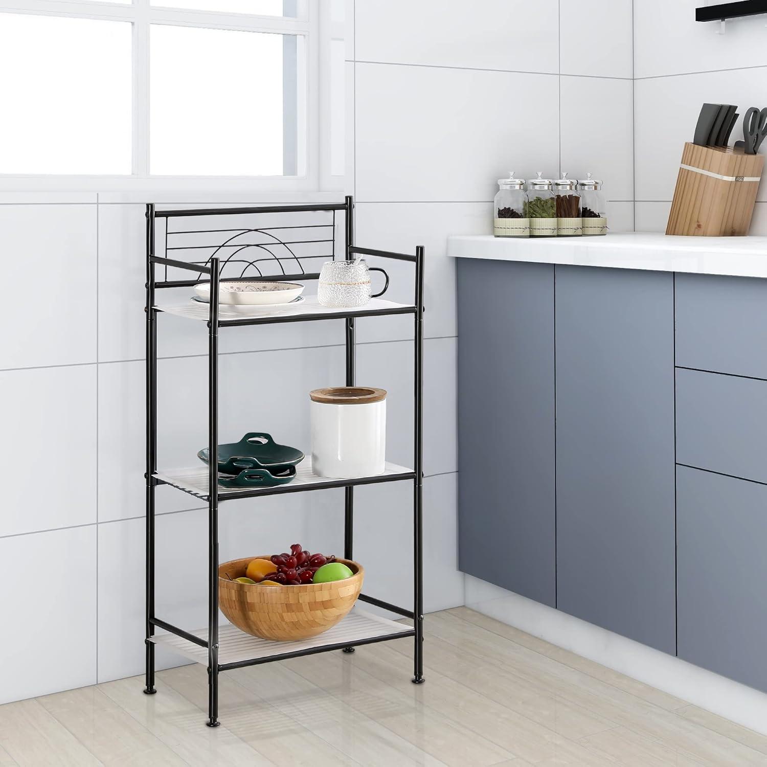 Black Adjustable 4-Tier Metal Wire Storage Shelf