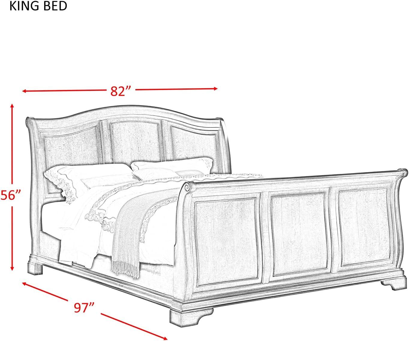 Picket House Conley Cherry King Sleigh Bed in Cherry