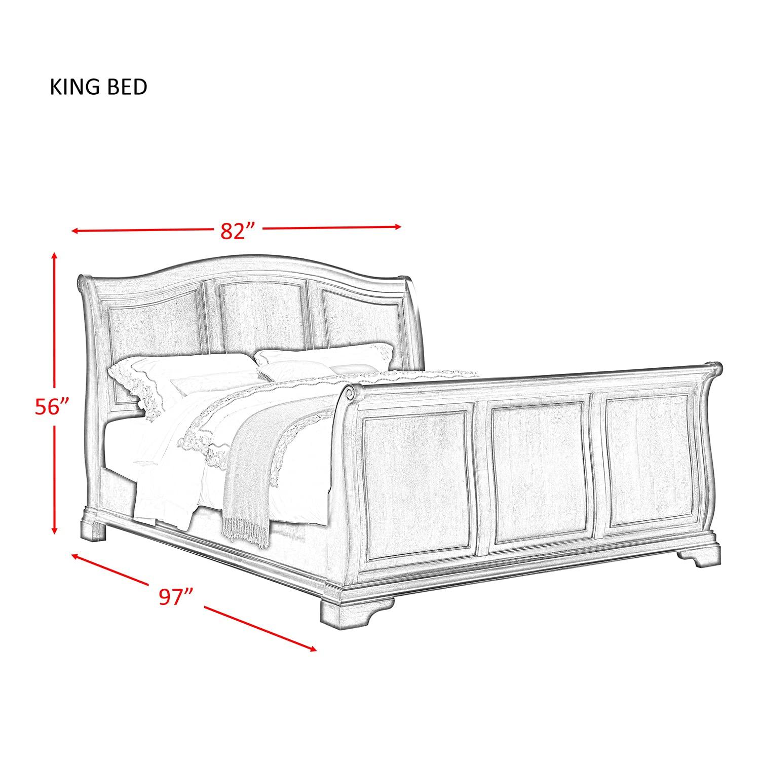 Picket House Conley Cherry King Sleigh Bed in Cherry