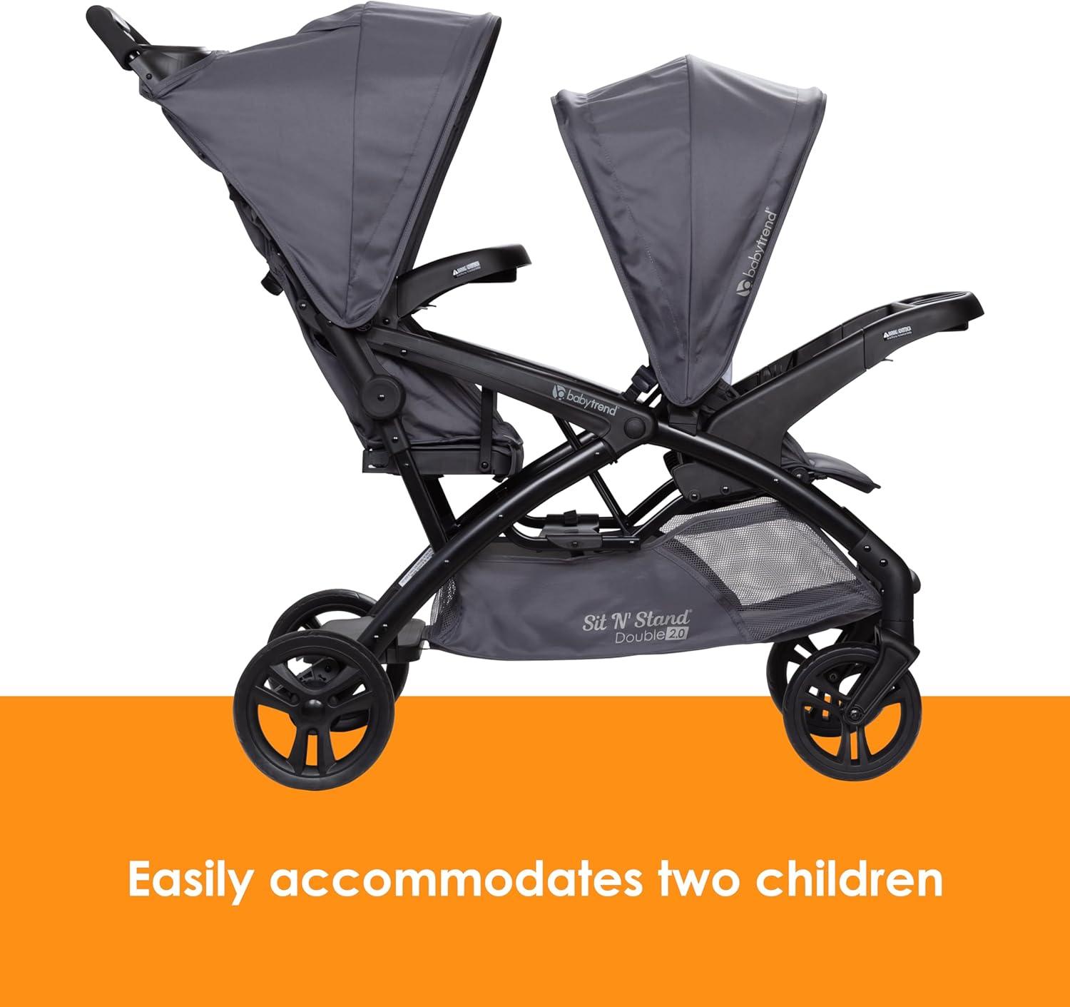 Baby Trend Sit N Stand Double 2.0 Stroller - Dash Gray