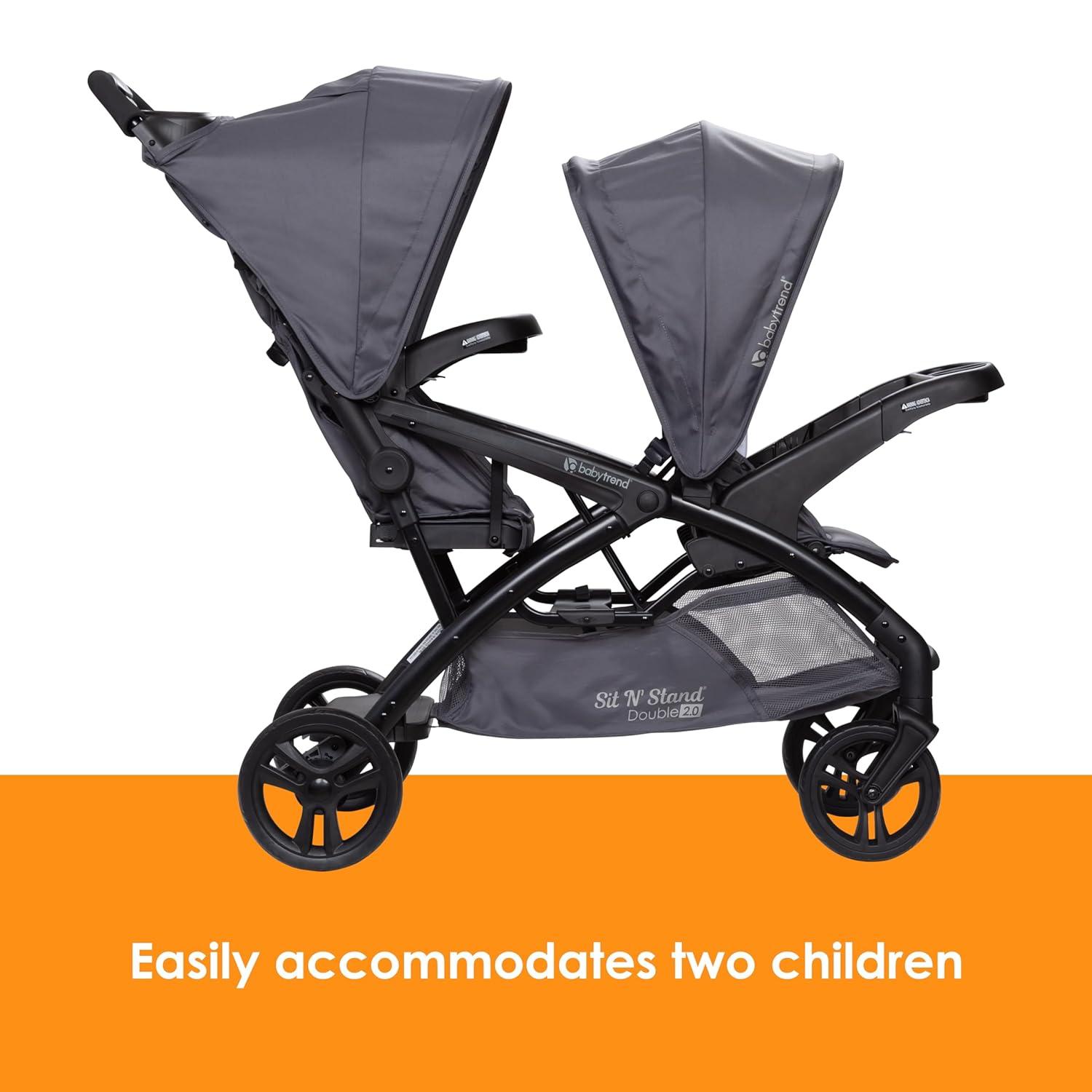 Baby Trend Sit N Stand Double 2.0 Stroller - Dash Gray